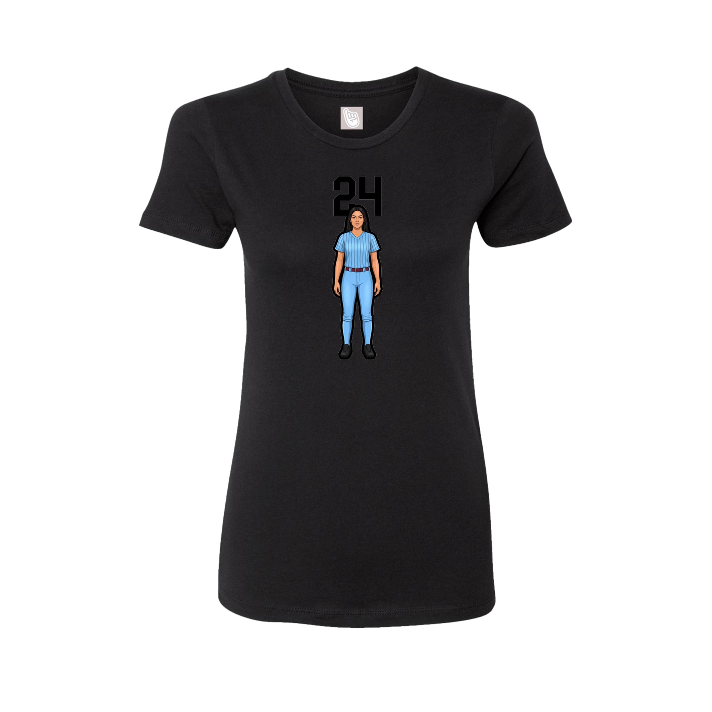 Womens Tee — Number Top in Black
