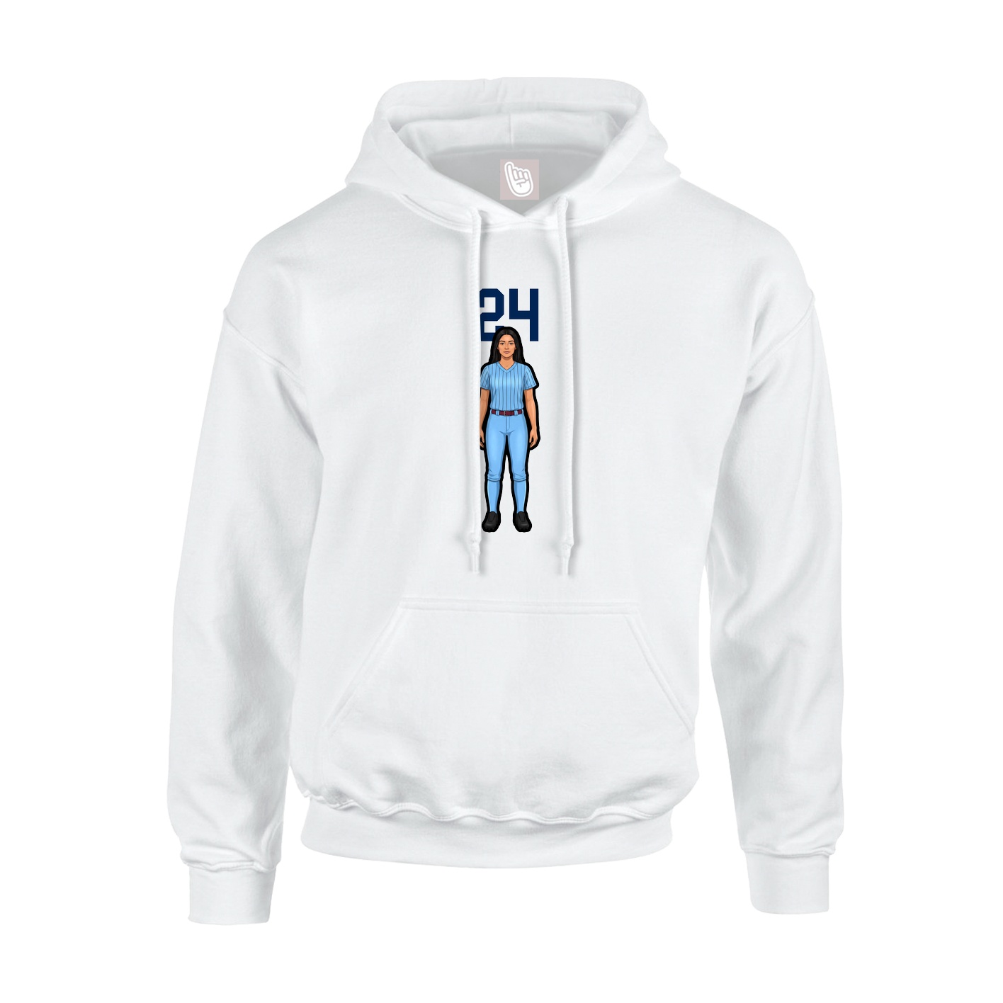 Youth Hoodie — Number Top in White