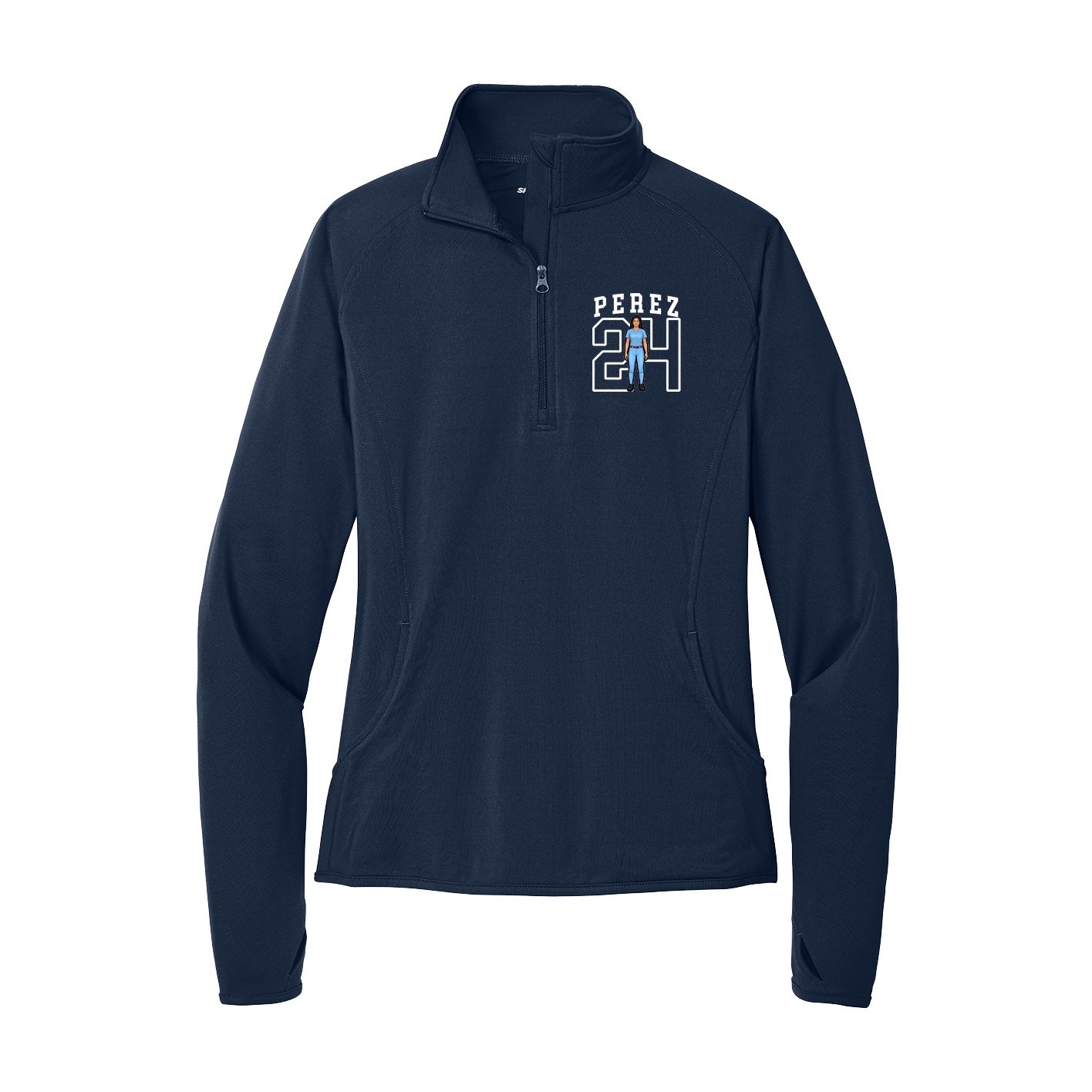 Women's Q-Zip Pullover — Shirsey in Navy