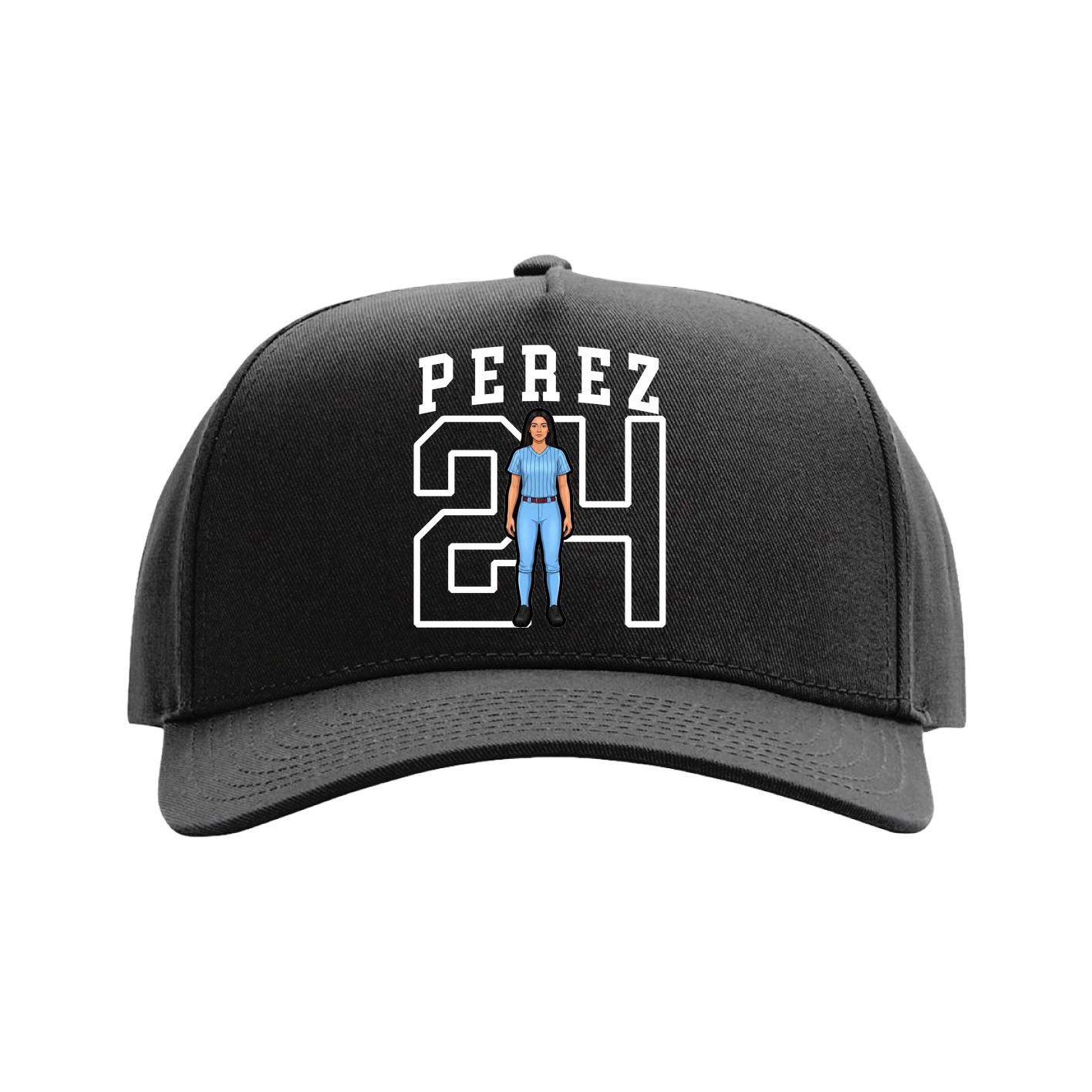Full Fabric Five-Panel Champ Cap — Shirsey in Black