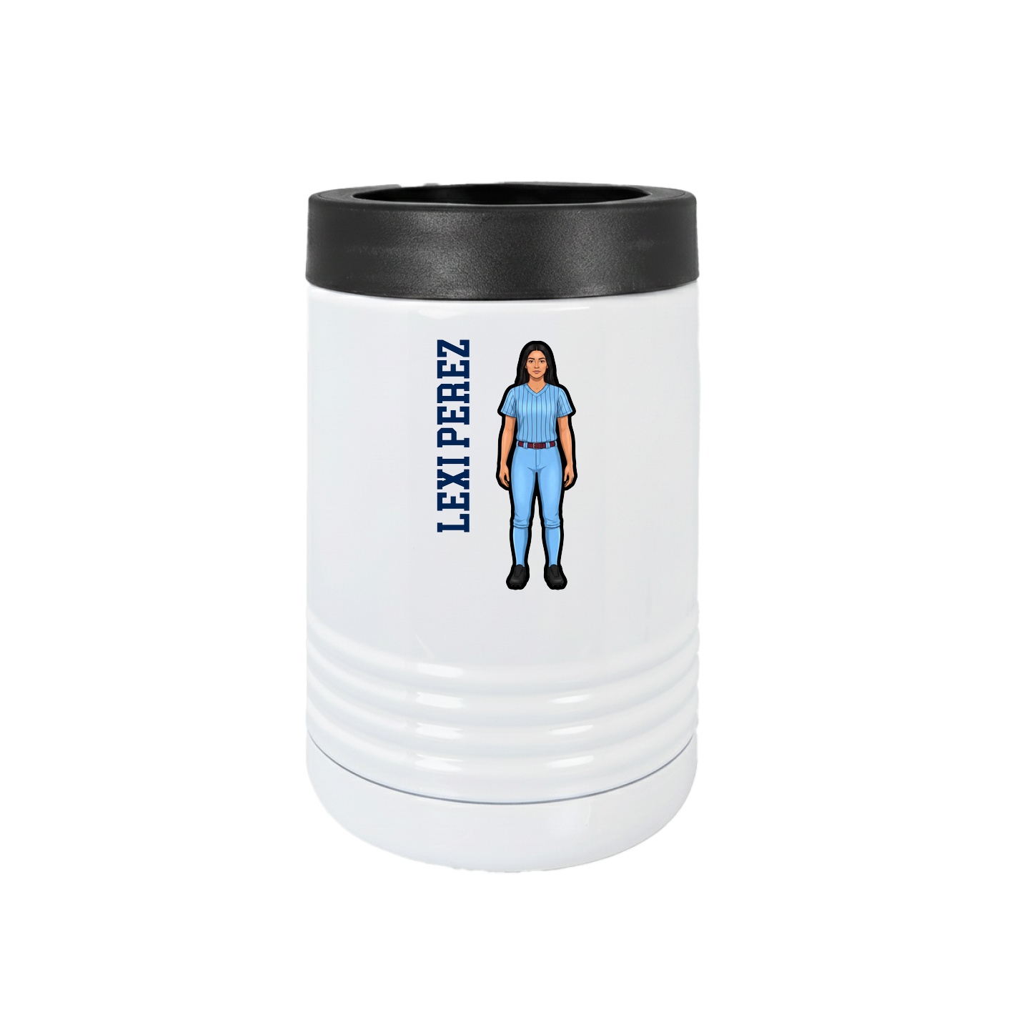 Beverage Holder — Name Vertical in White