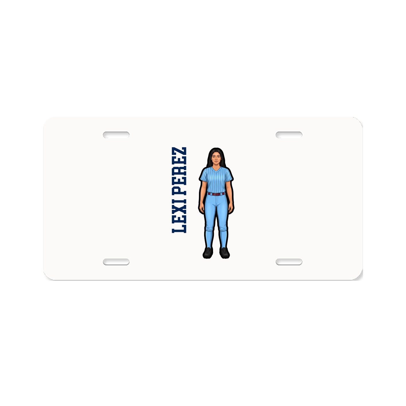 License Plate — Name Vertical in Classic