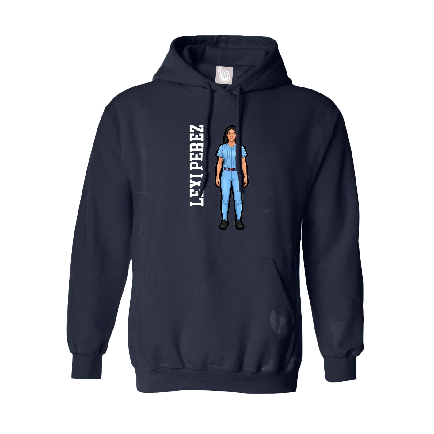 Youth Hoodie — Name Vertical in Navy