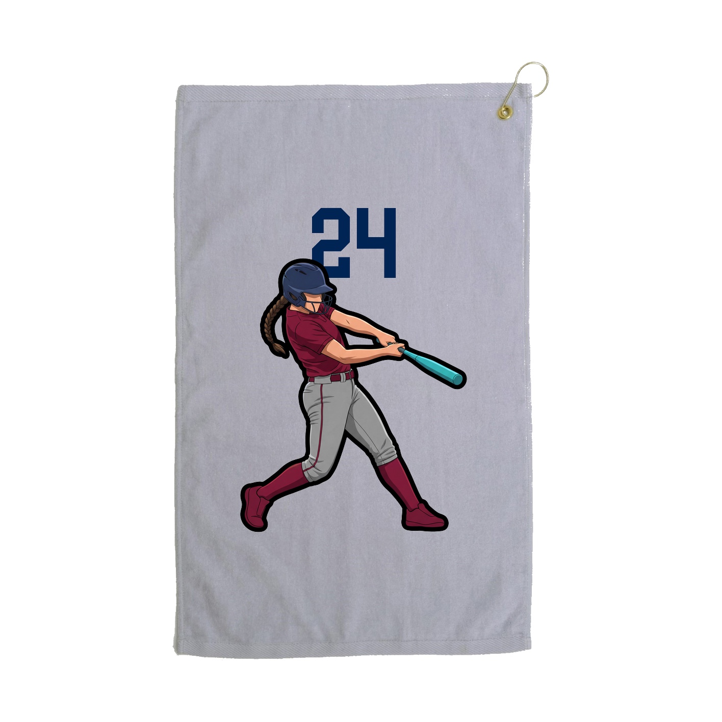 Golf Towel — Number Top in Grey