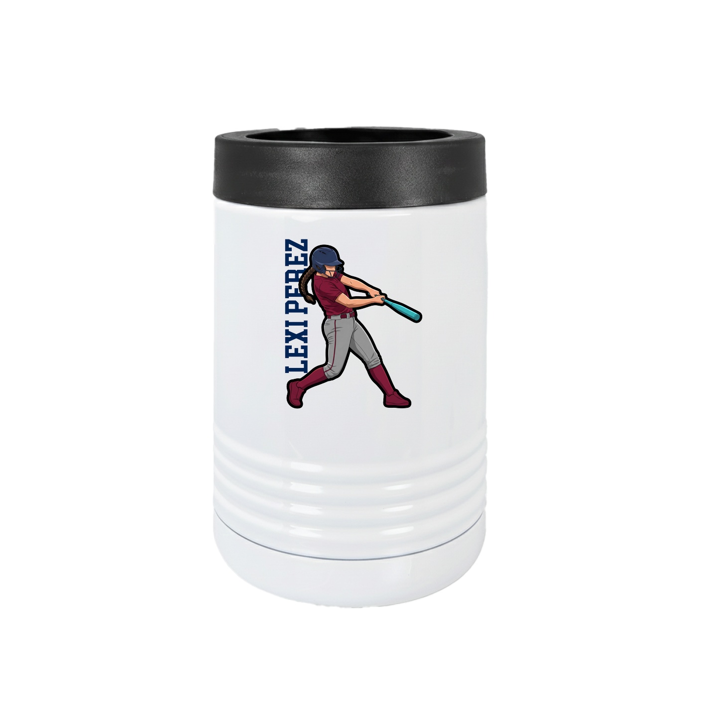 Beverage Holder — Name Vertical in White