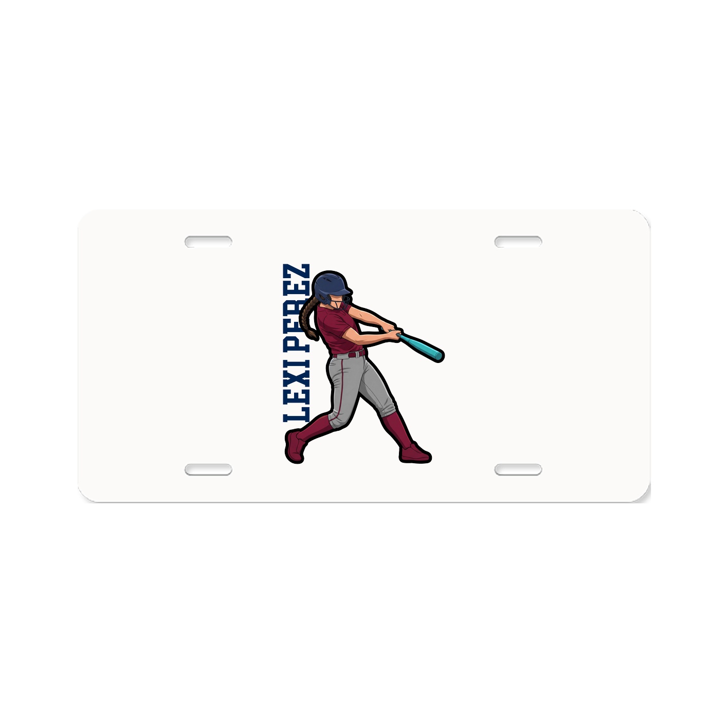 License Plate — Name Vertical in Classic