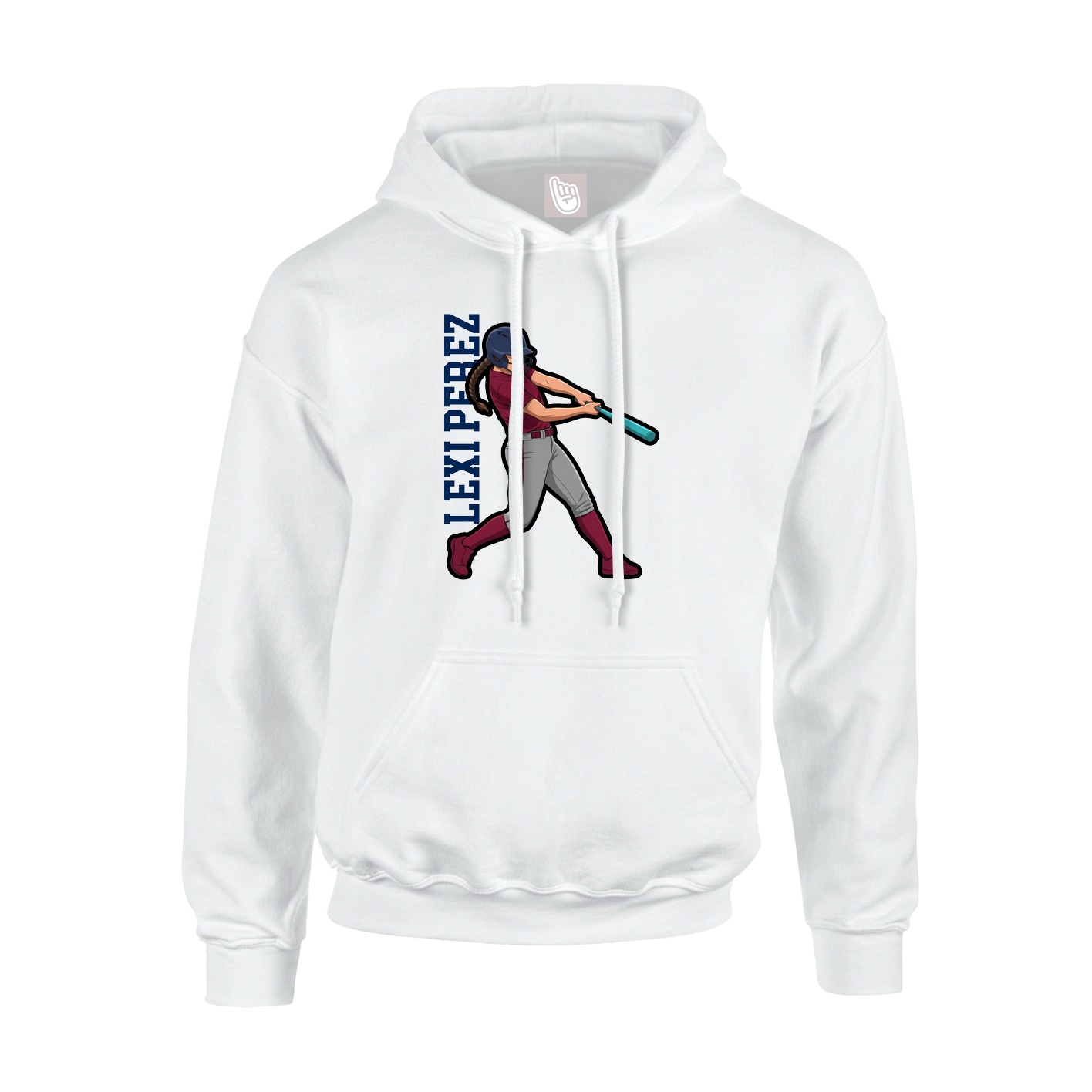 Youth Hoodie — Name Vertical in White