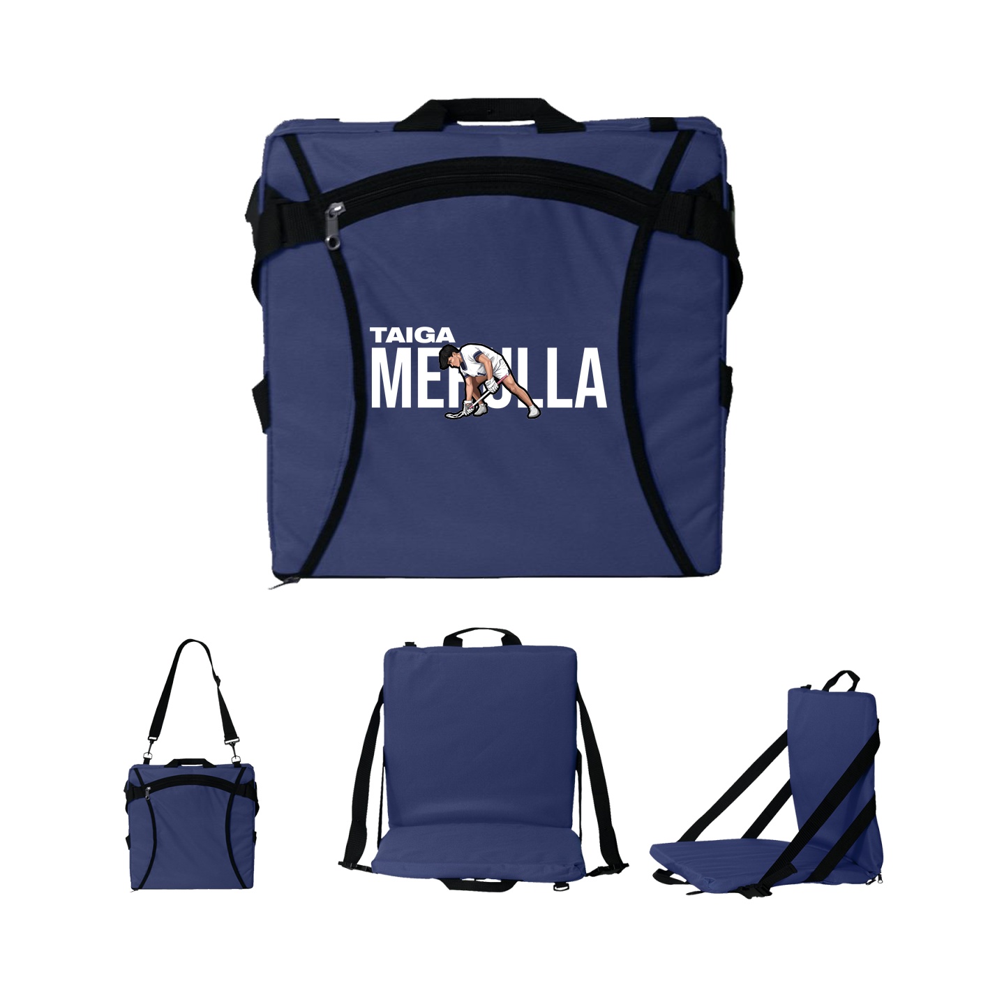 Folding Stadium Seat — Player Name in Navy