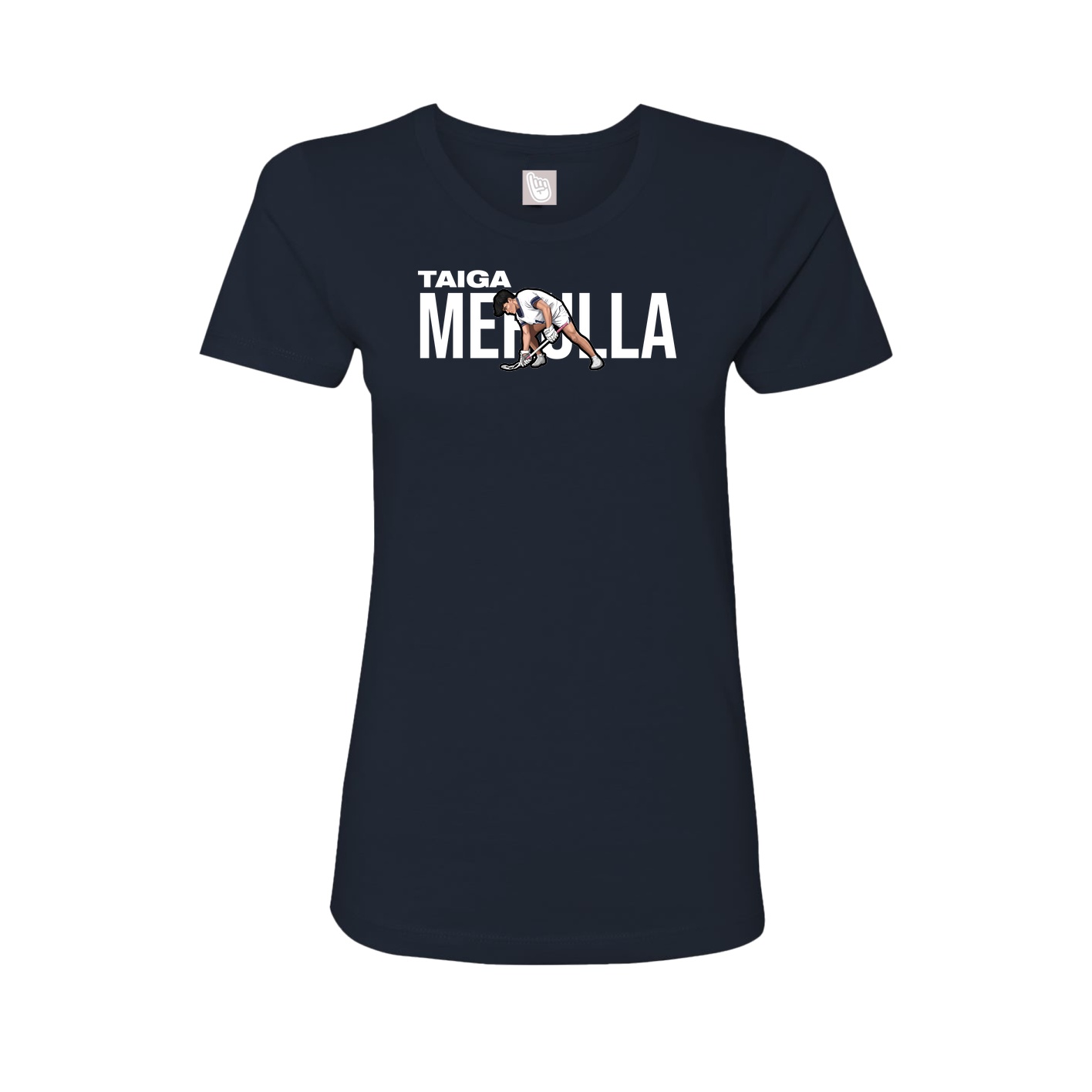 Fitted Women's Tee — Player Name in Navy