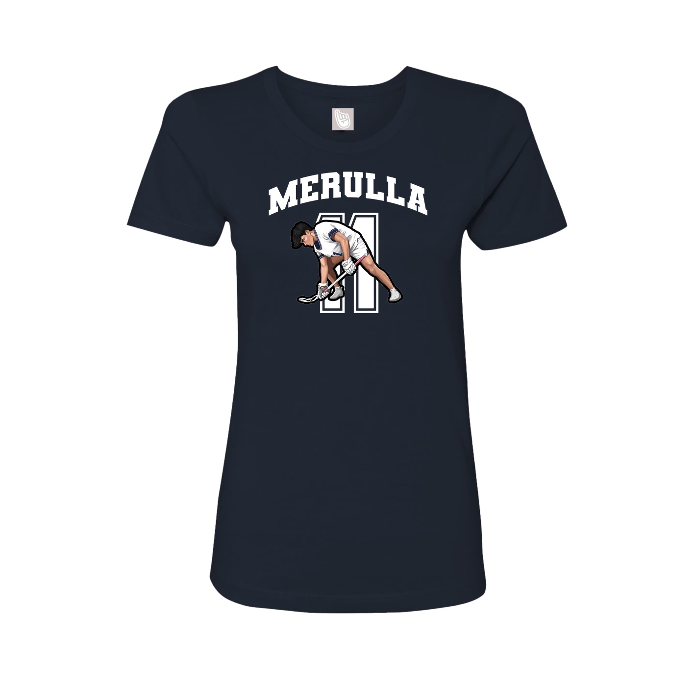 Fitted Women's Tee — Number in Navy