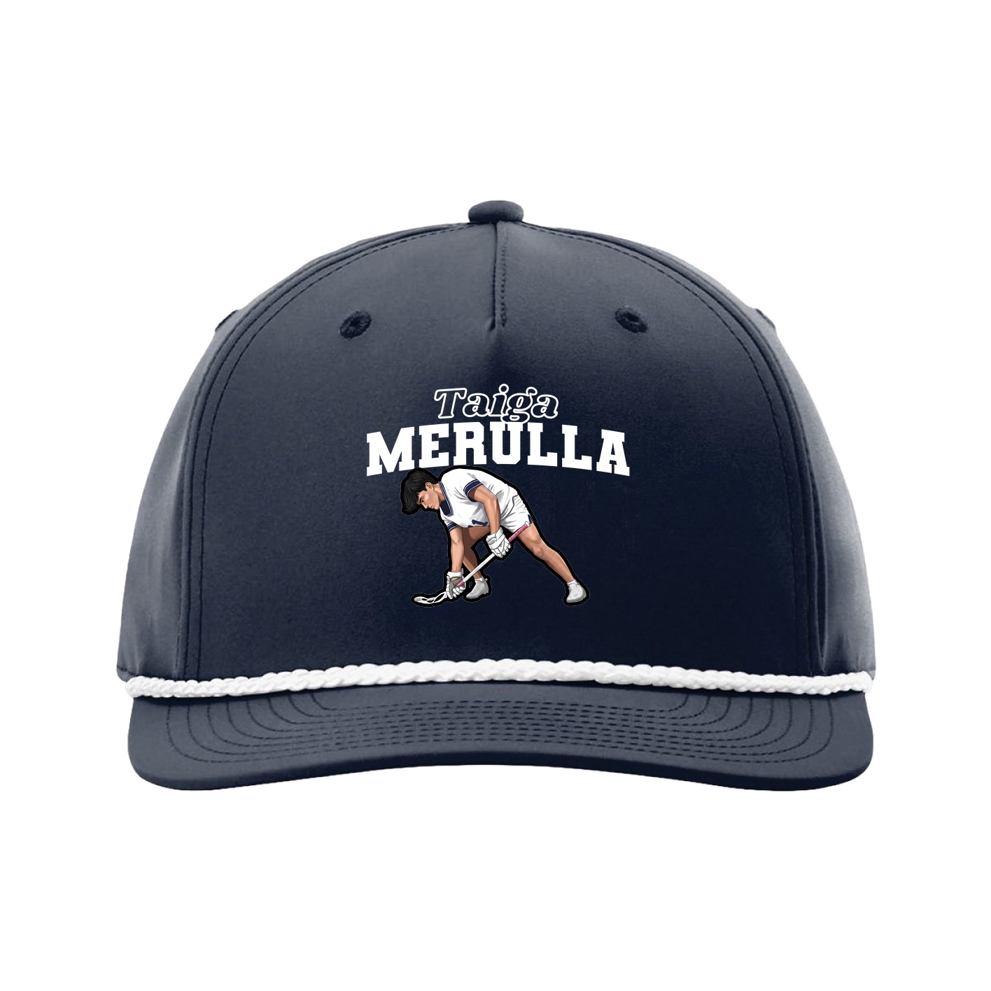 Five-Panel Classic Rope Cap — Name Arch in Navy