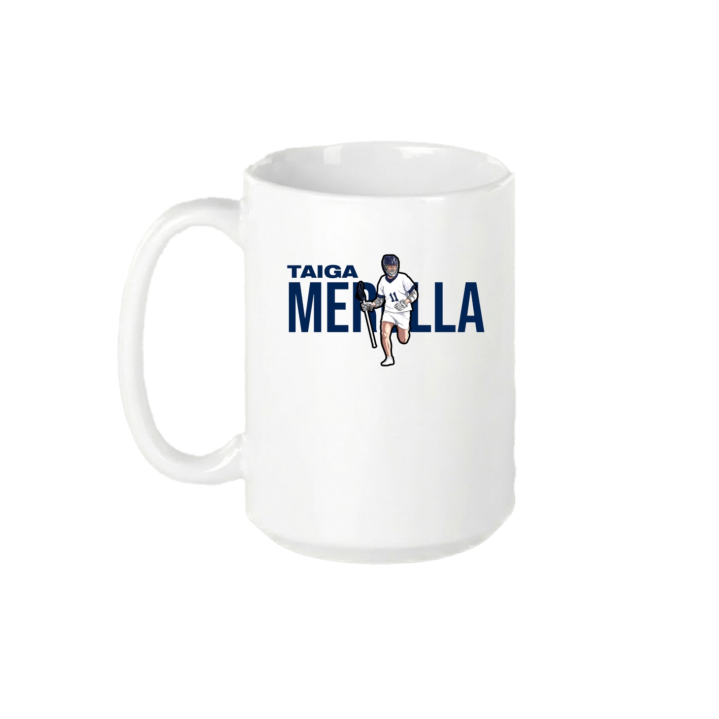 15oz Coffee Mug — Player Name in White