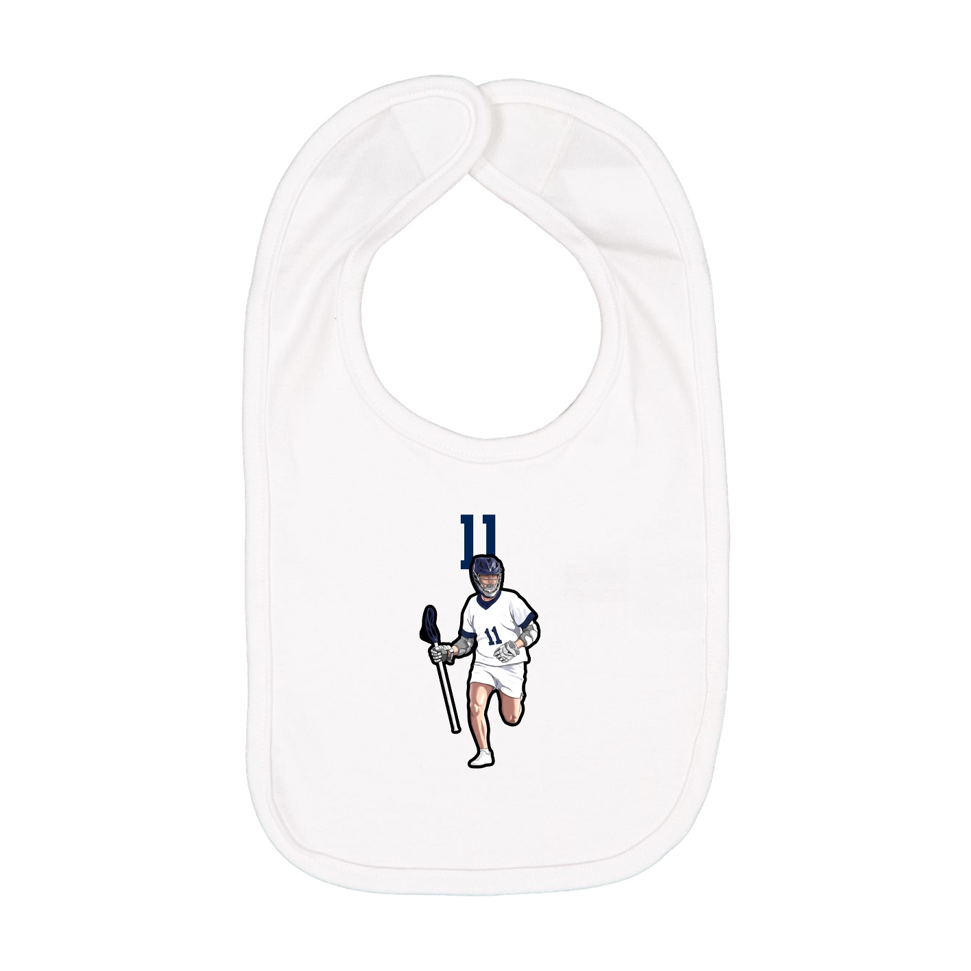 Infant Bib — Number Top in White