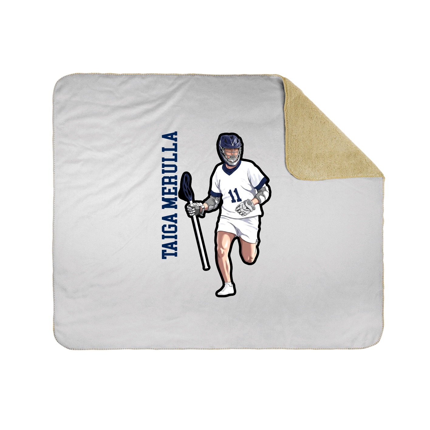 Throw Blanket — Name Vertical in White