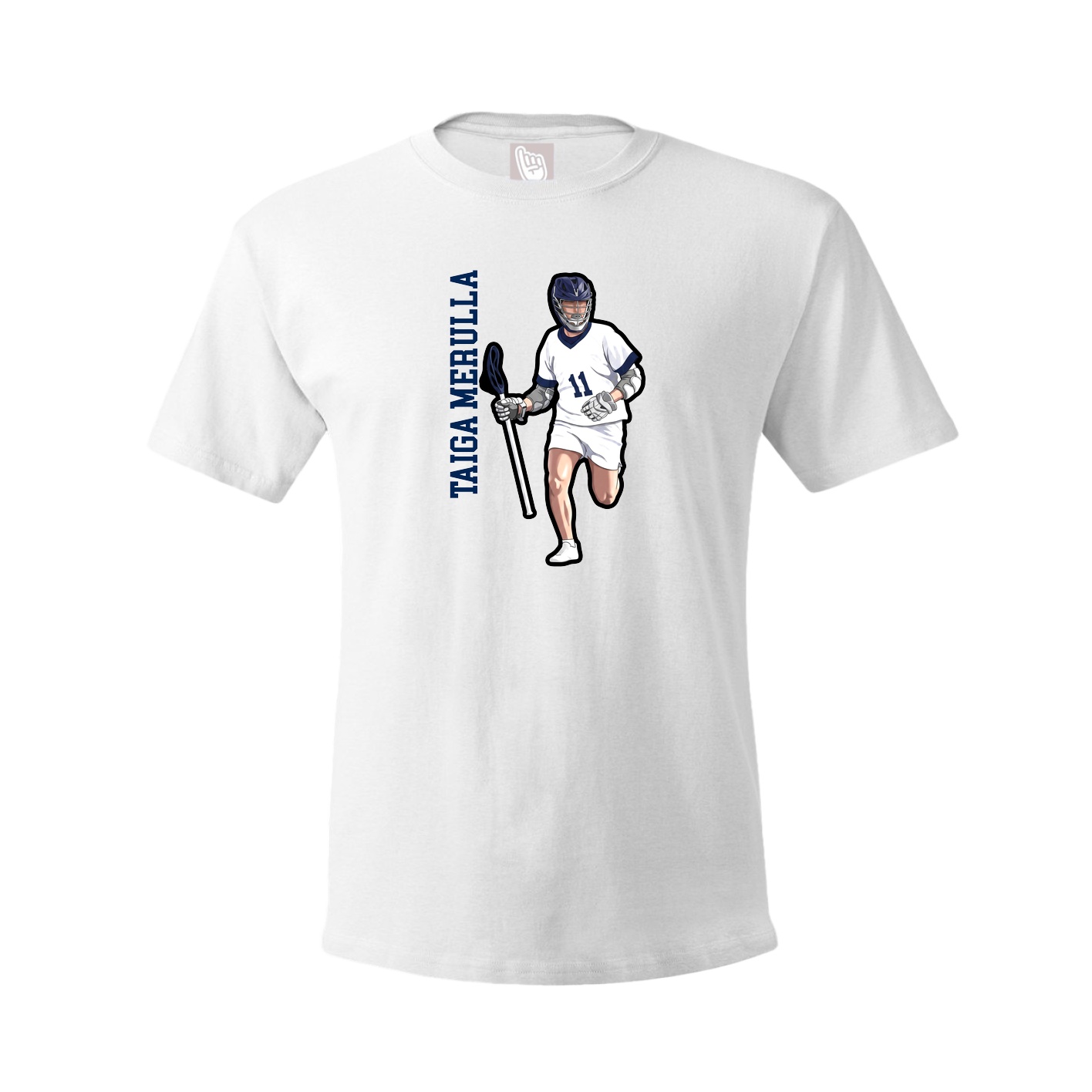Tee — Name Vertical in White