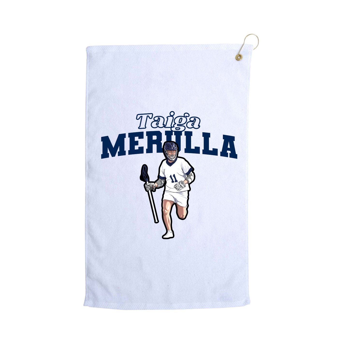 Golf Towel — Name Arch in White