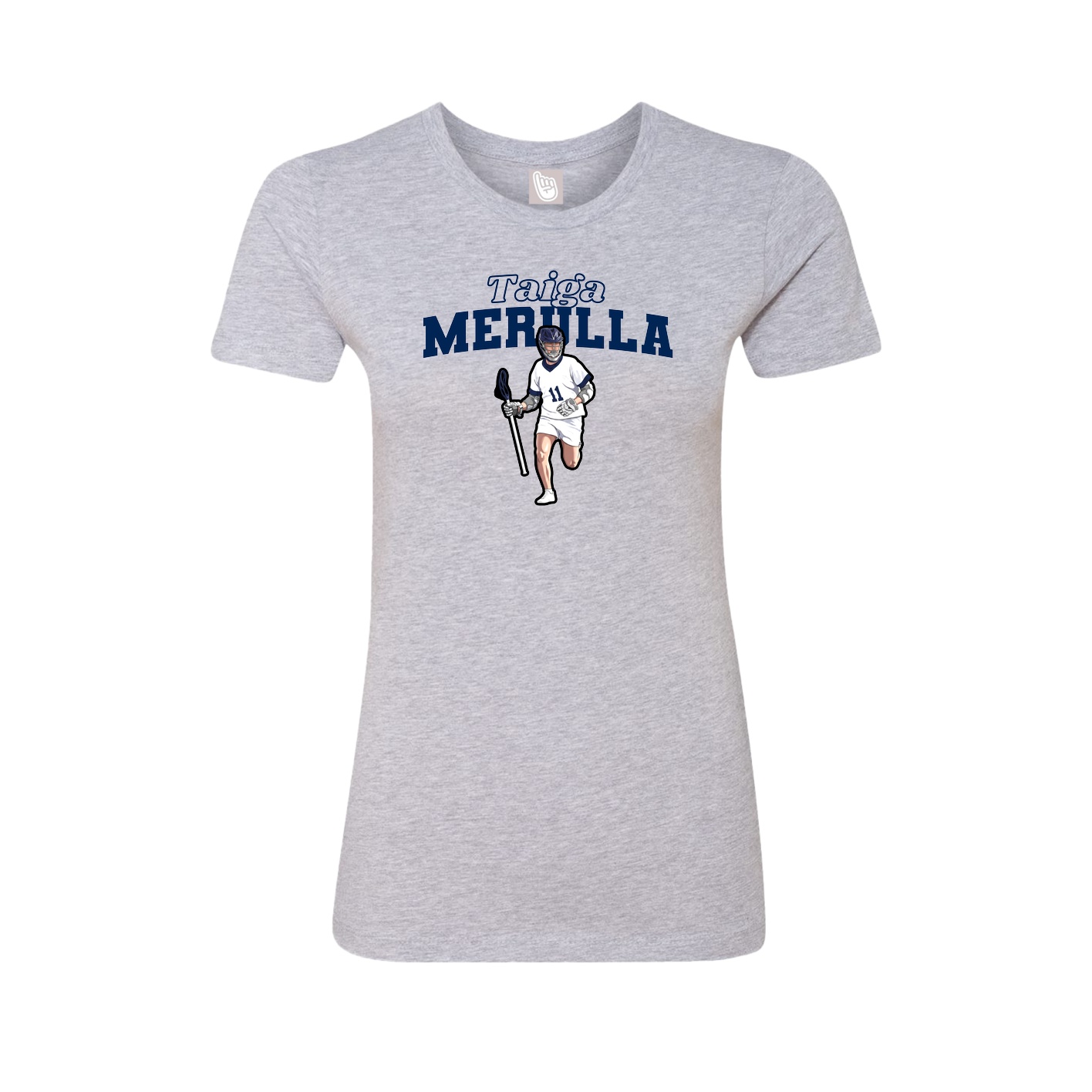 Fitted Women's Tee — Name Arch in Grey