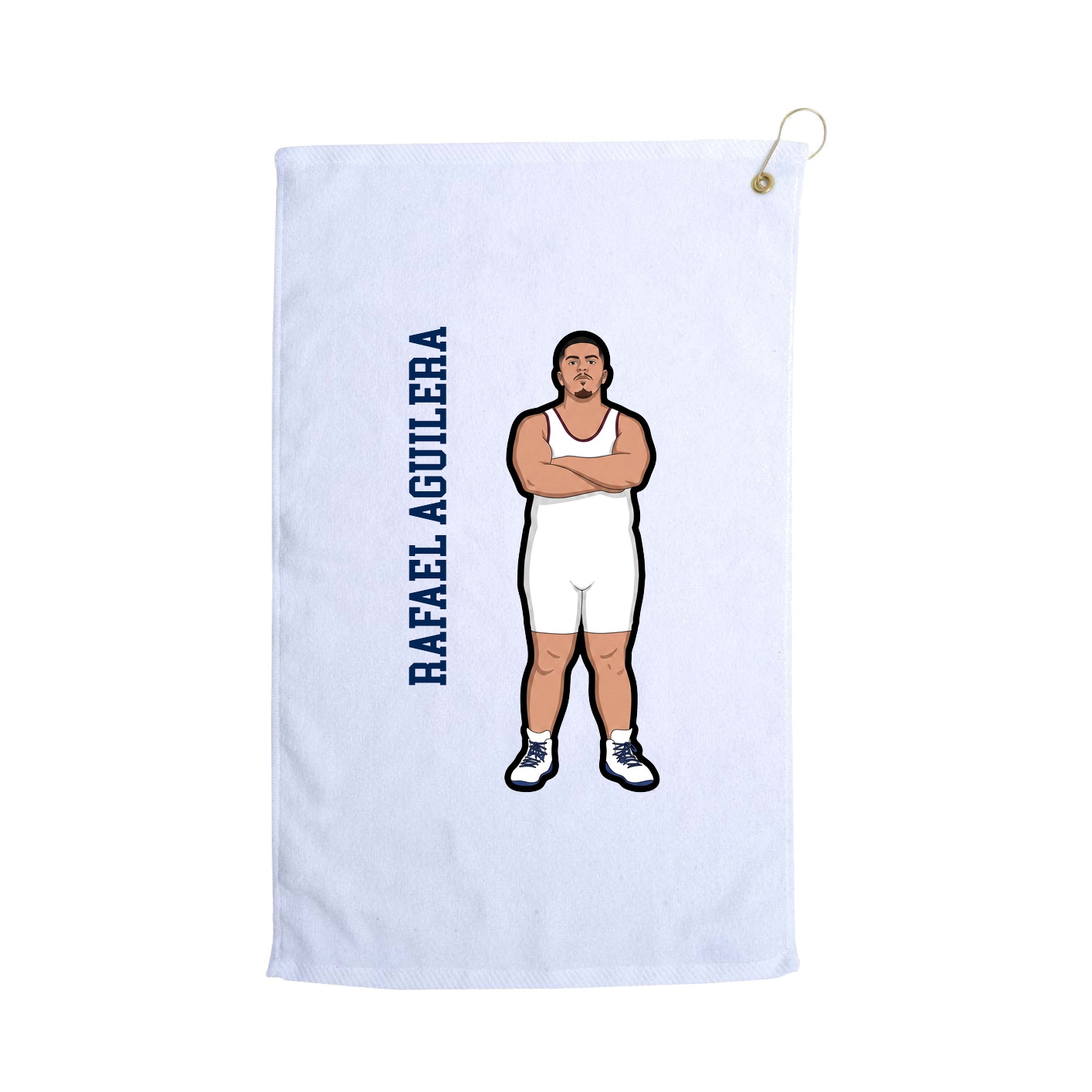 Golf Towel — Name Vertical in White