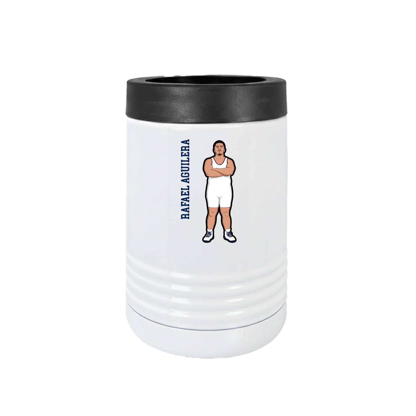 Beverage Holder — Name Vertical in White
