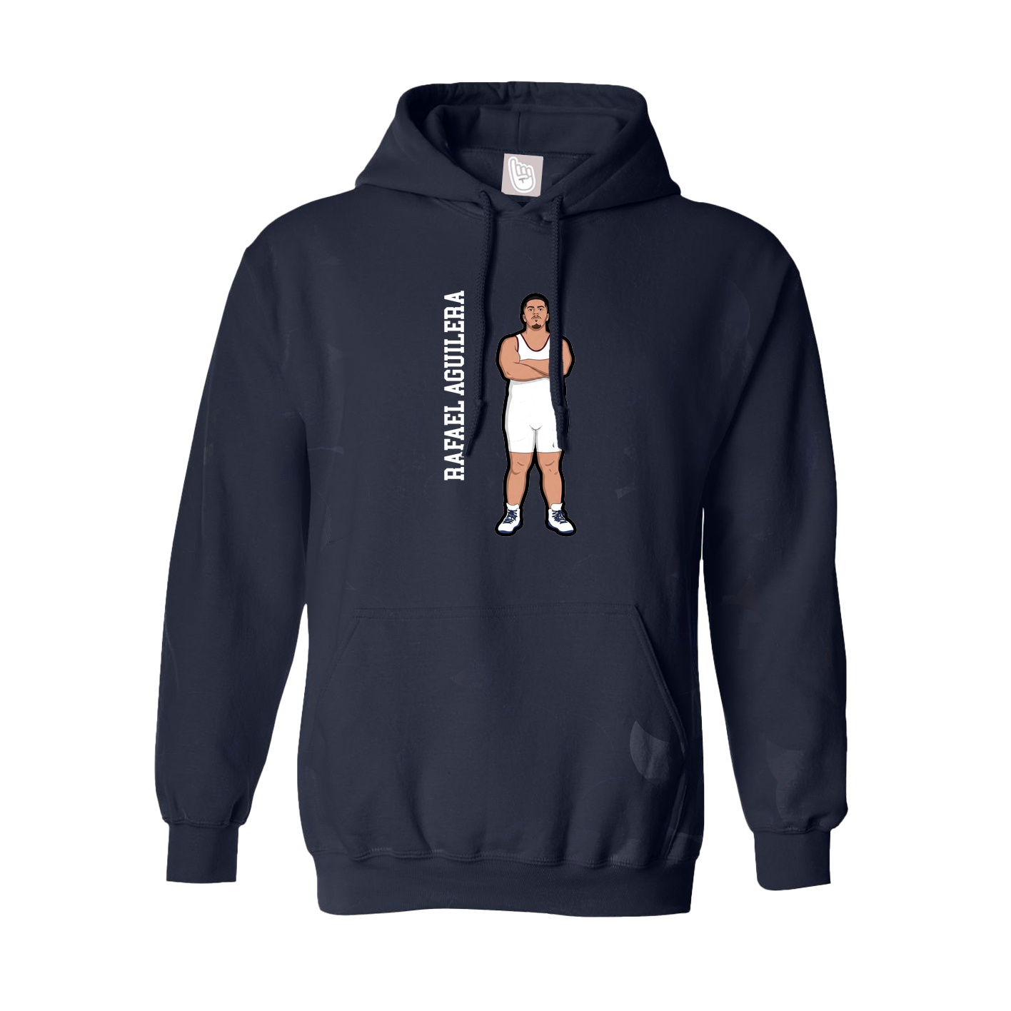 Hoodie — Name Vertical in Navy
