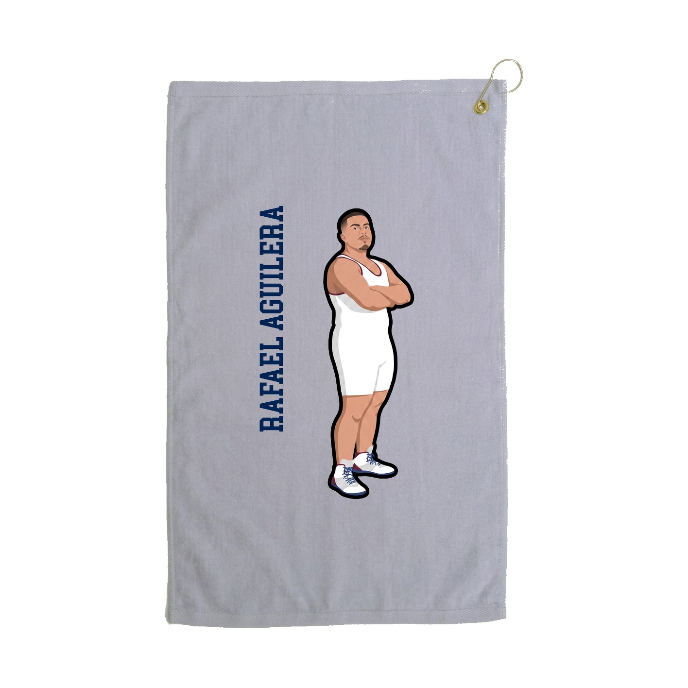 Golf Towel — Name Vertical in Grey