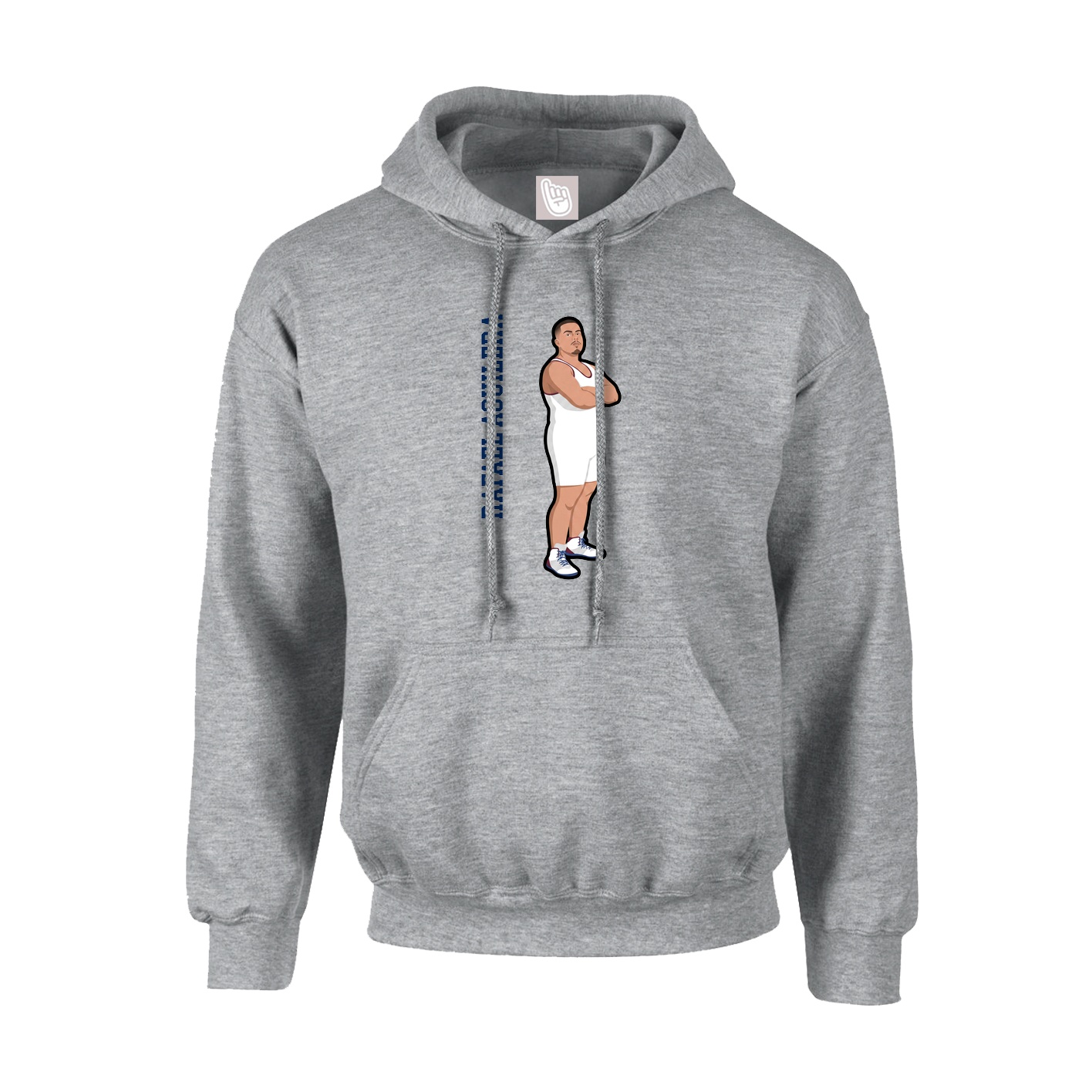 Hoodie — Name Vertical in Grey