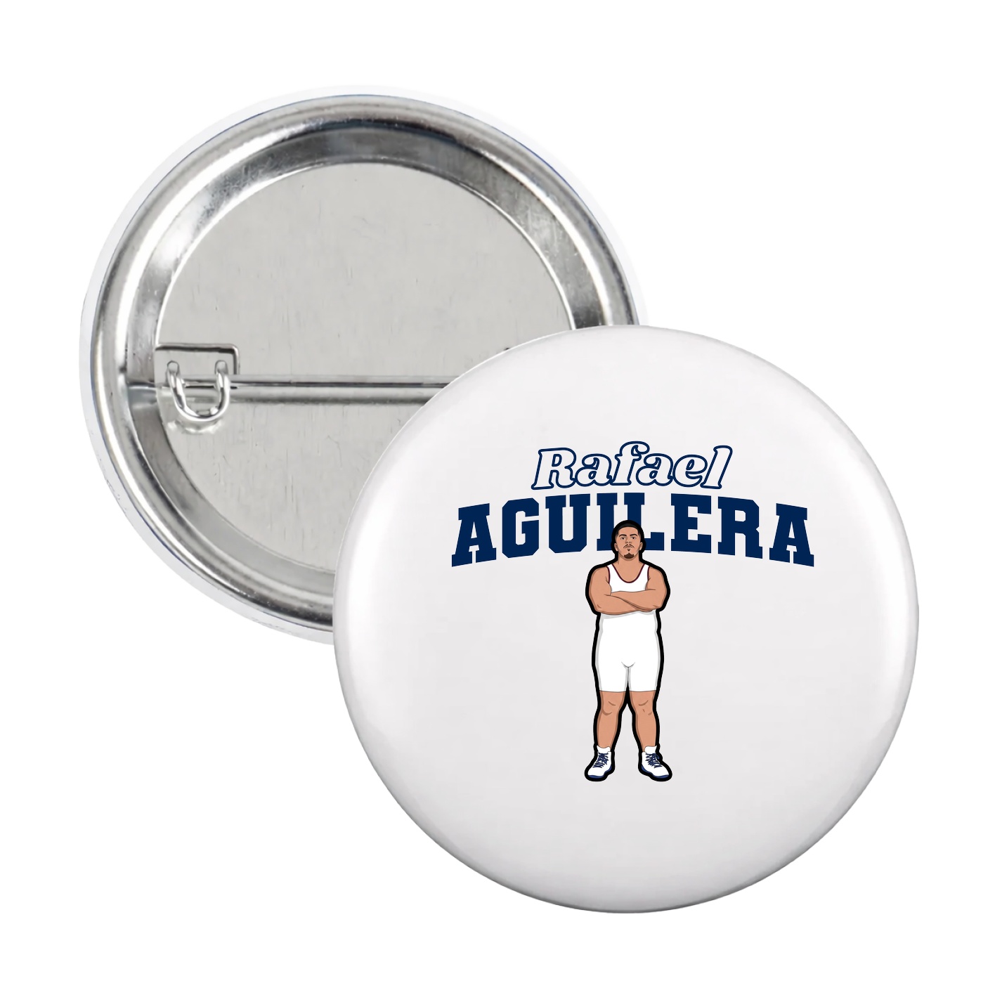 Game Day Button — Name Arch in White