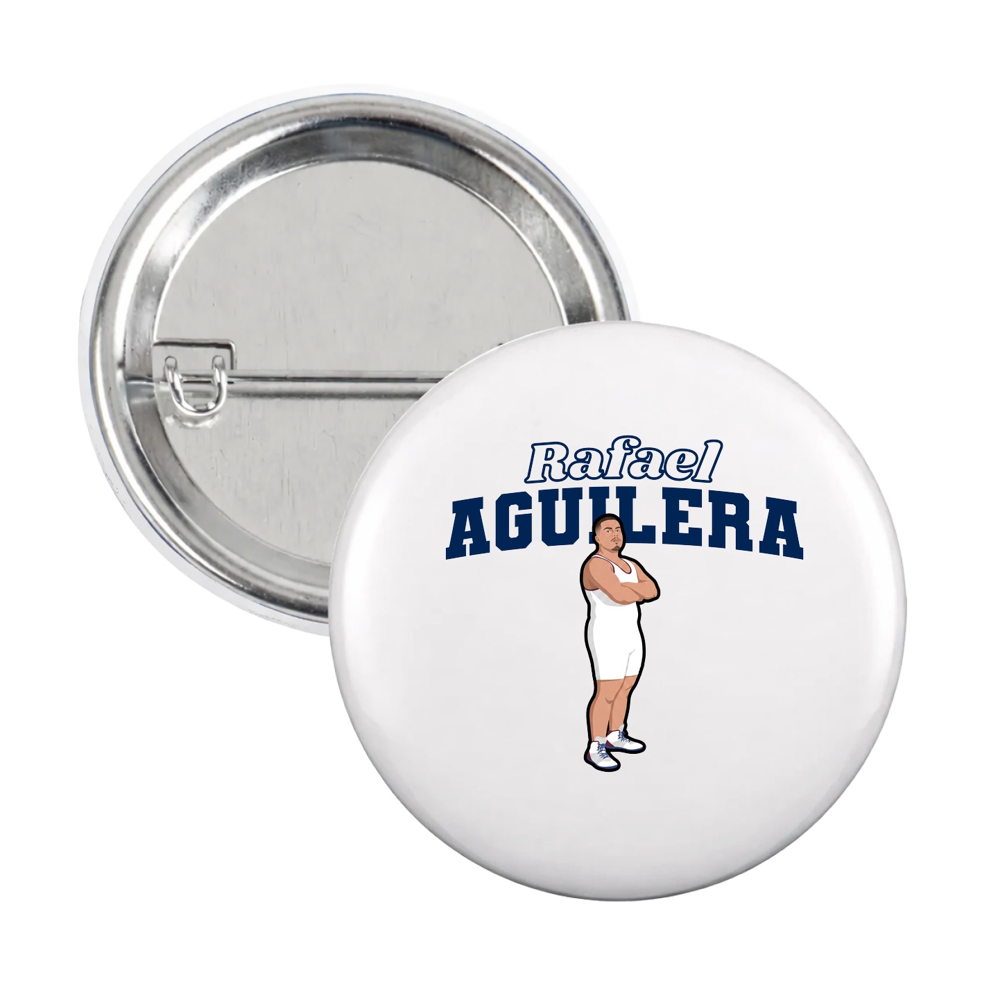 Game Day Button — Name Arch in White