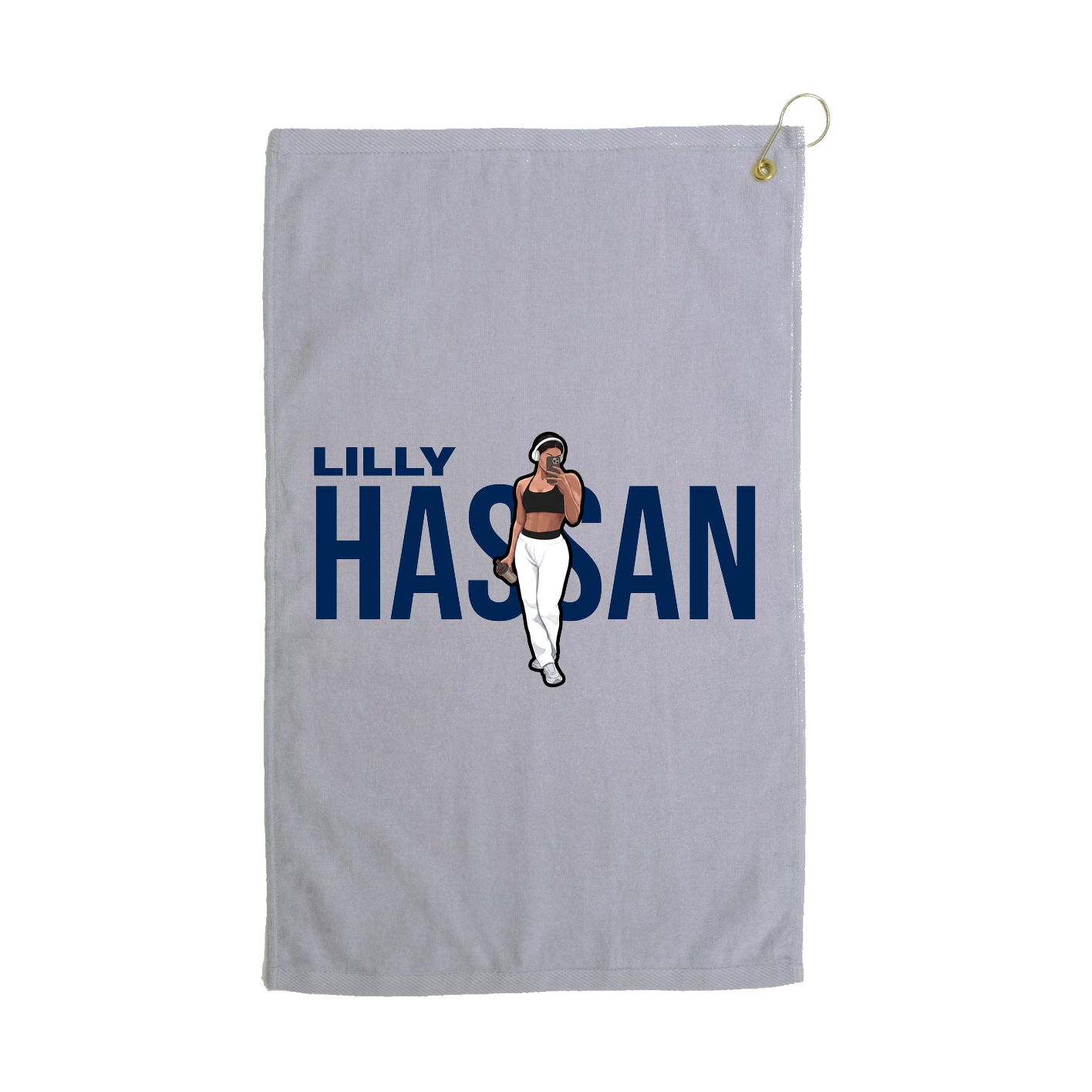 Golf Towel — Player Name in Grey