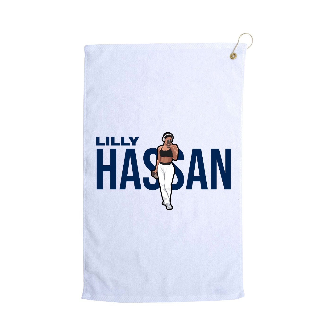 Golf Towel — Player Name in White