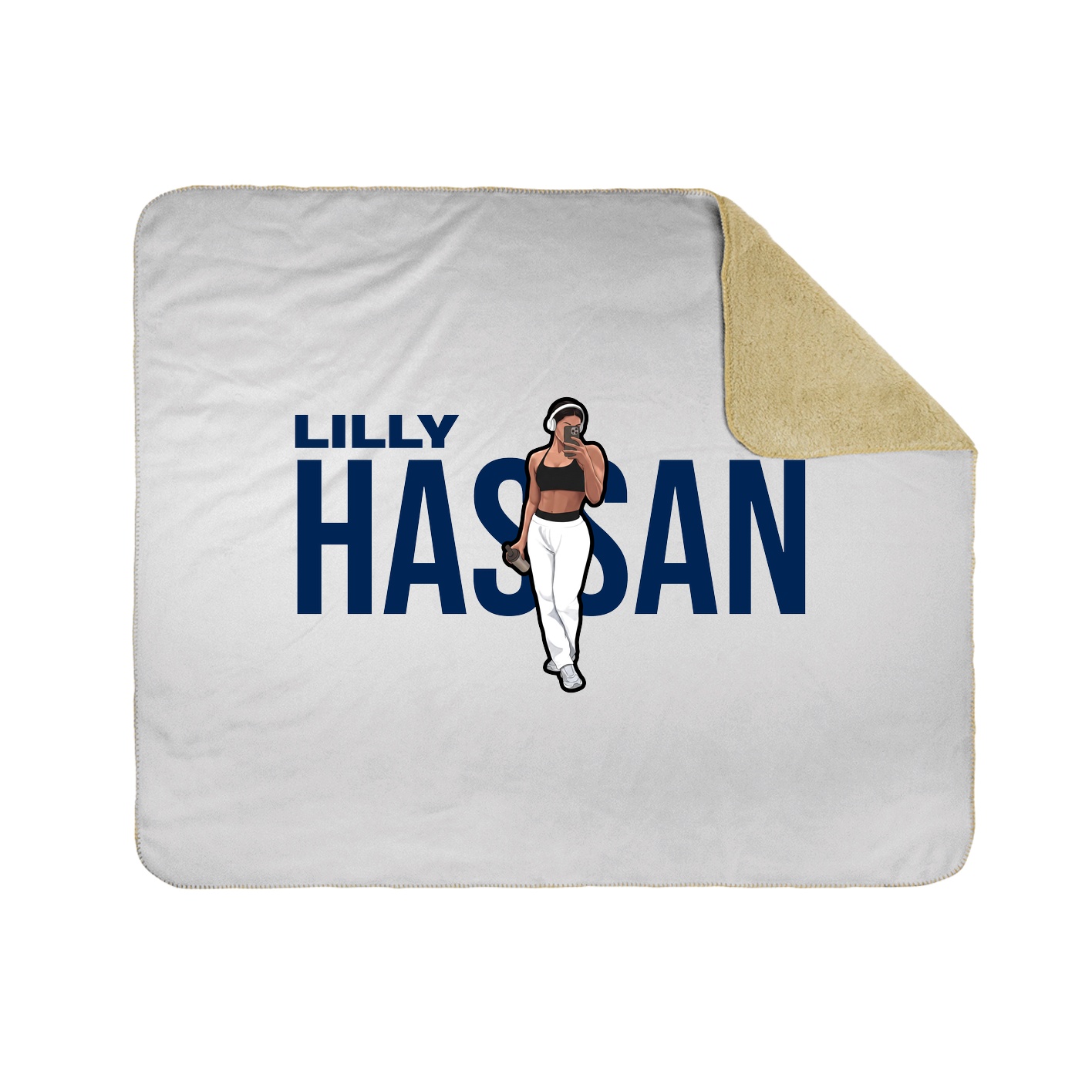 Throw Blanket — Player Name in White