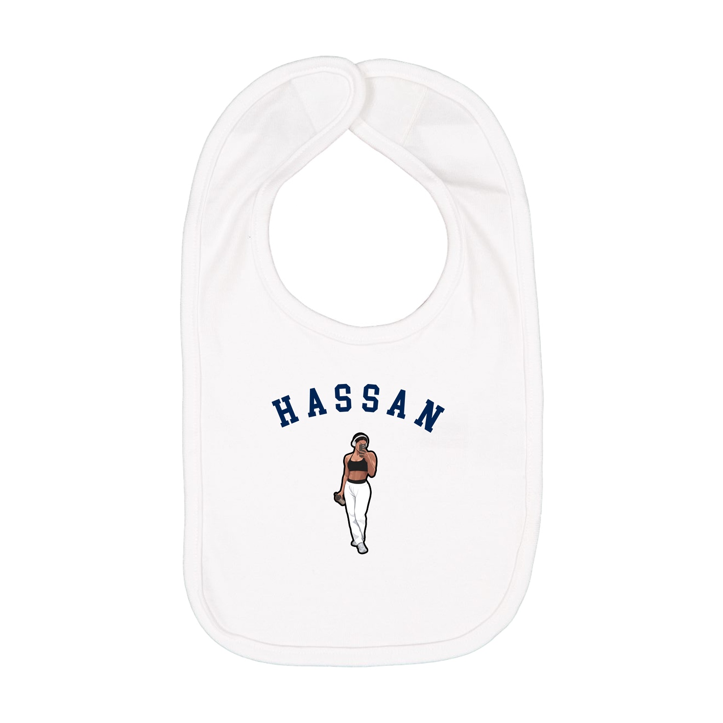 Infant Bib — Shirsey Arch in White