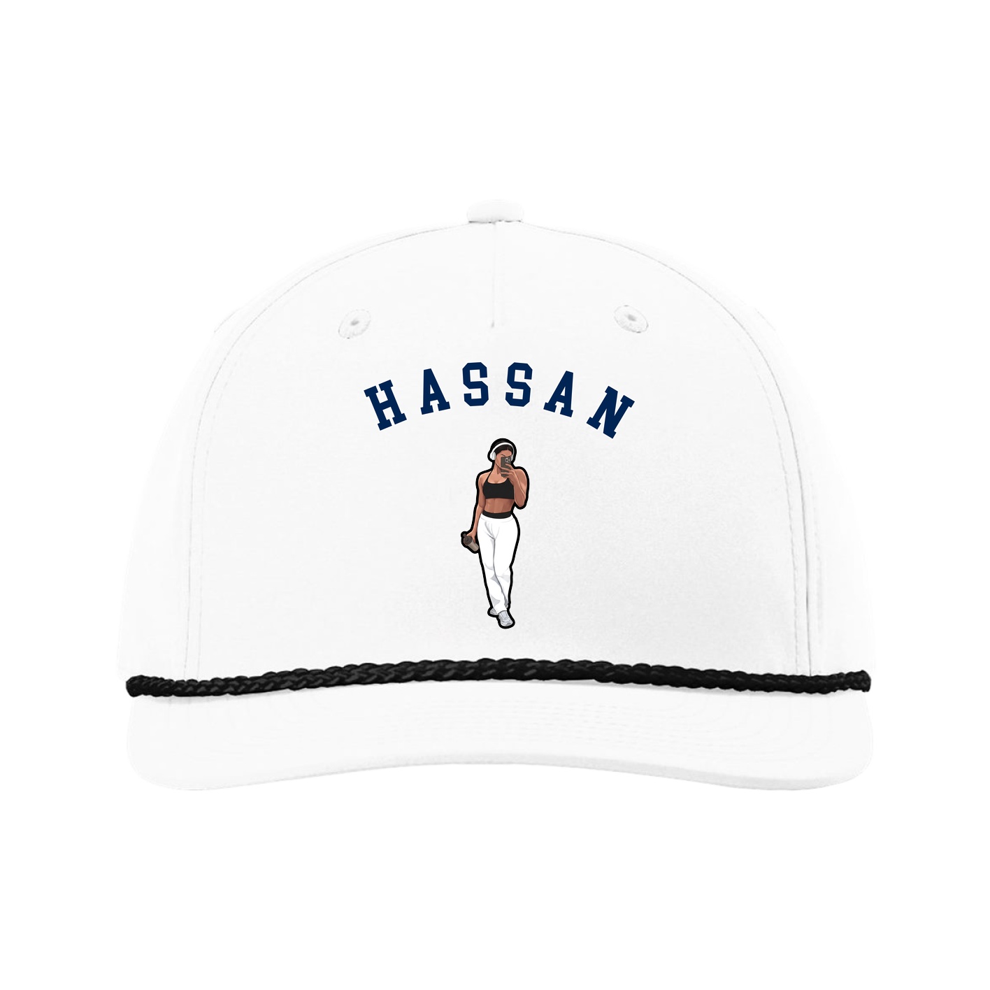 Five-Panel Classic Rope Cap — Shirsey Arch in White