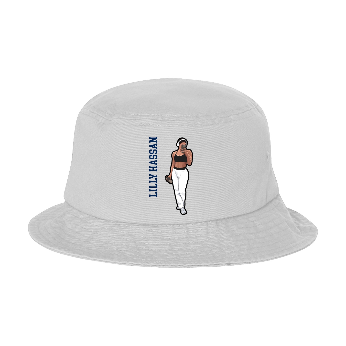Bucket Cap — Name Vertical in White
