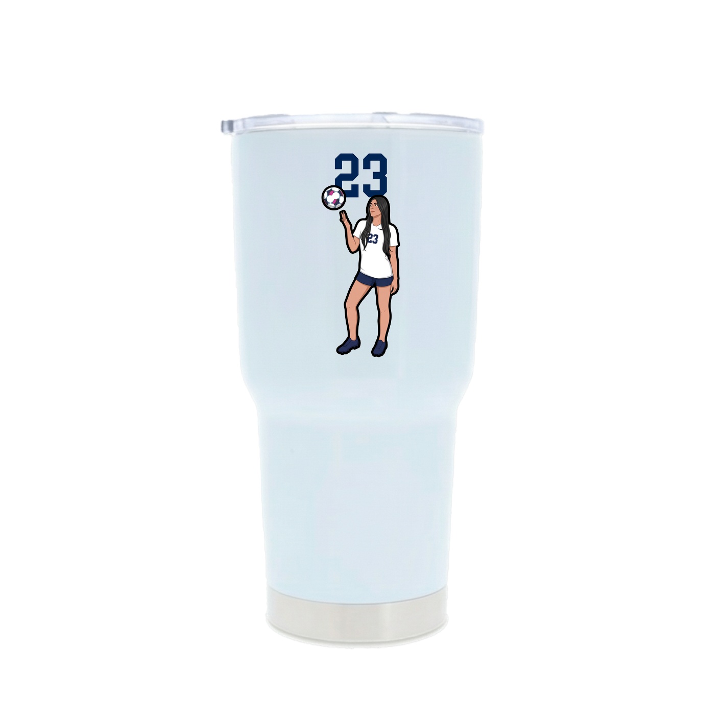 30oz Stainless Steel Tumbler — Number Top in White