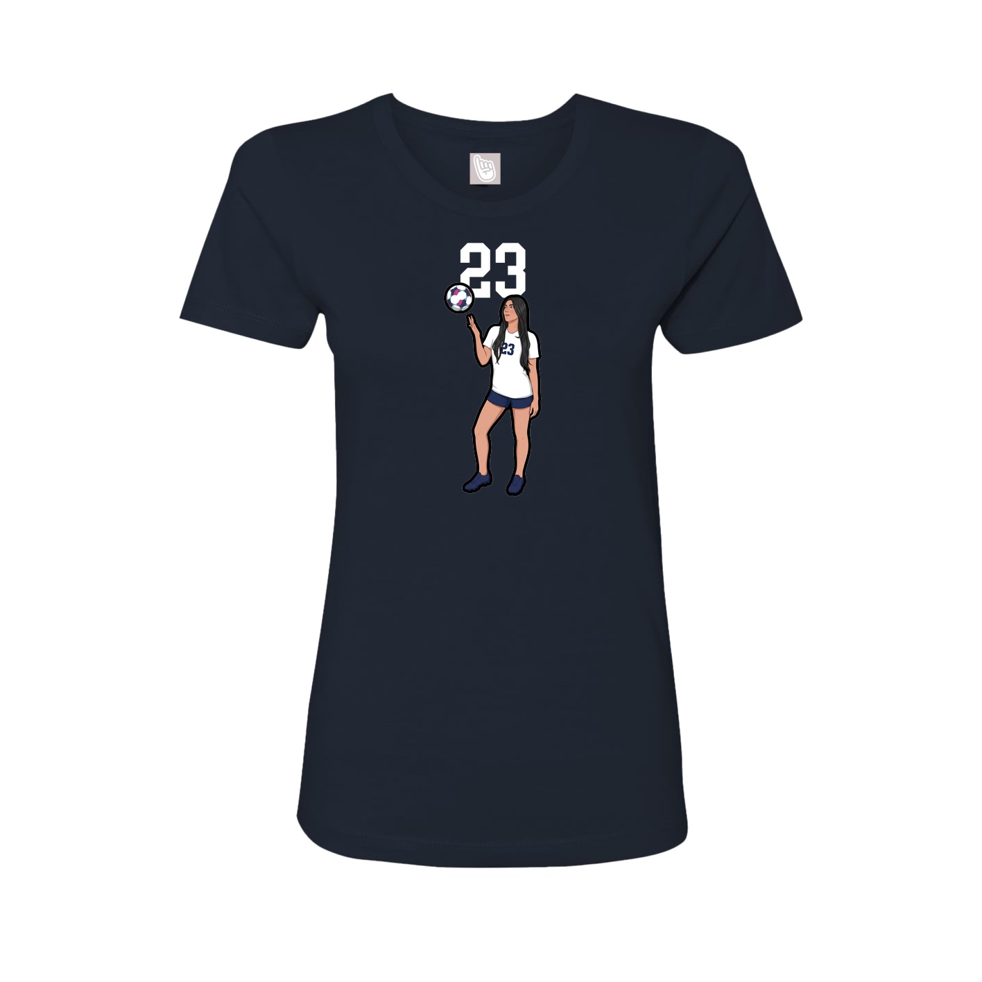 Fitted Women's Tee — Number Top in Navy