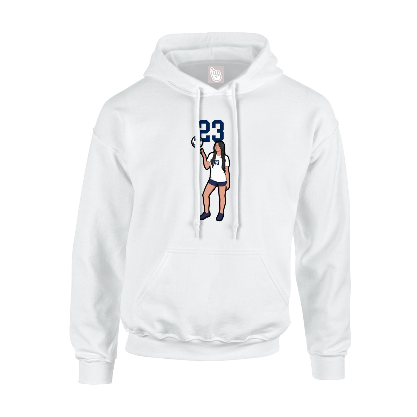 Hoodie — Number Top in White
