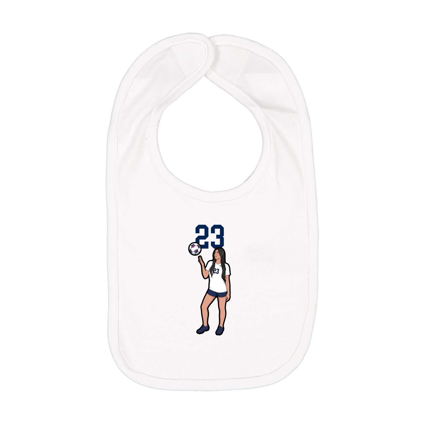 Infant Bib — Number Top in White