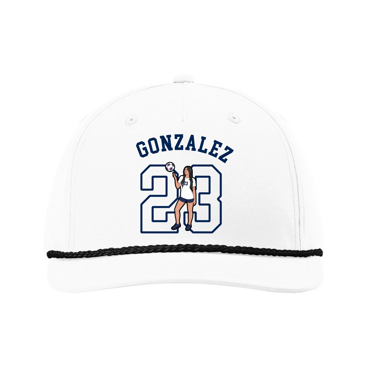 Five-Panel Classic Rope Cap — Shirsey Arch in White