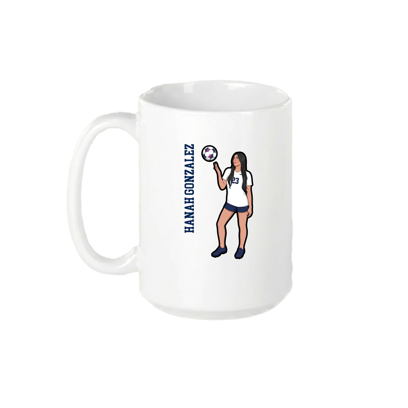 15oz Coffee Mug — Name Vertical in White