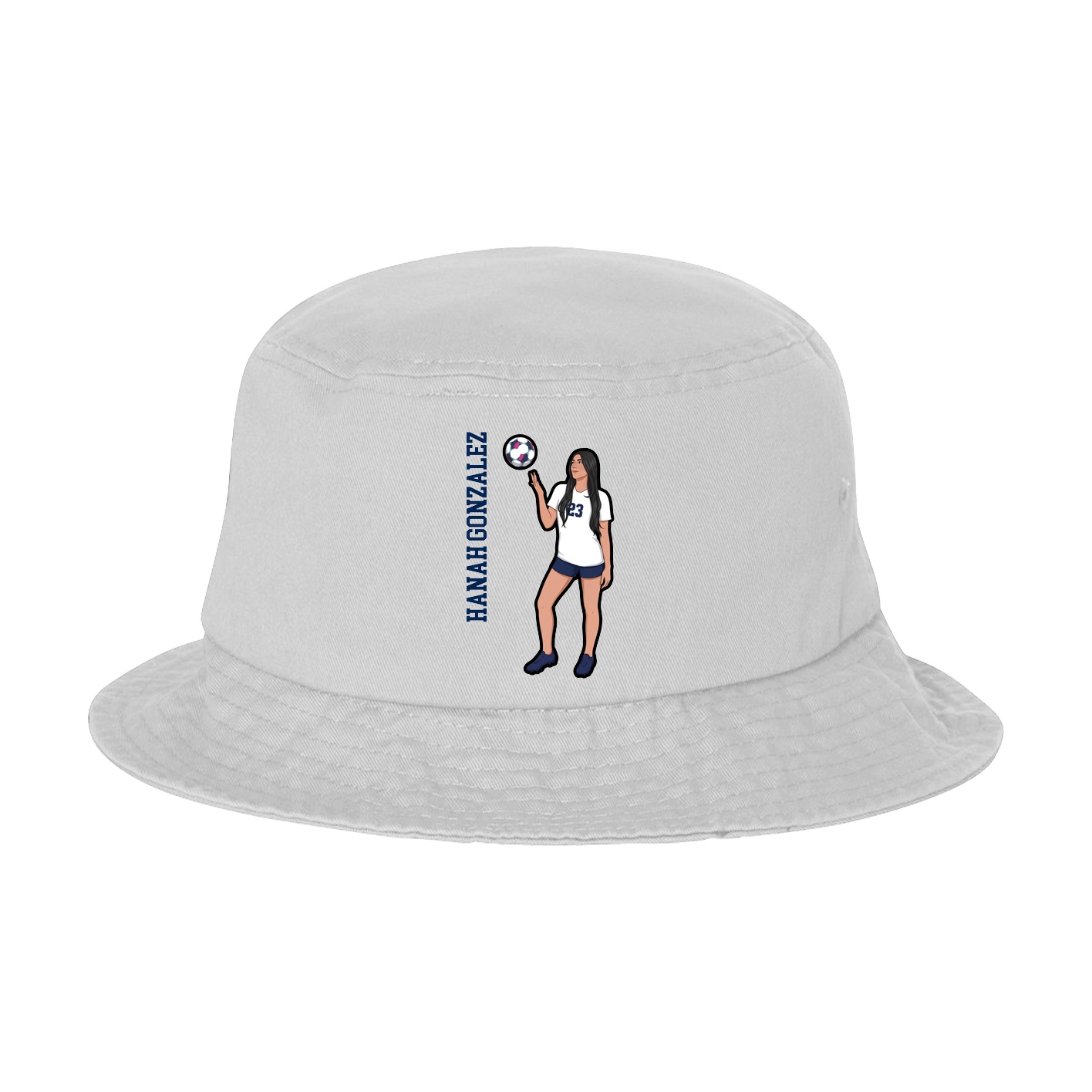Bucket Cap — Name Vertical in White