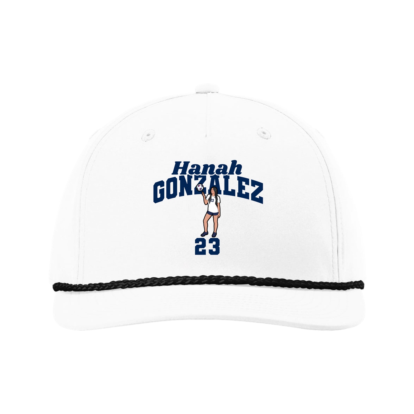 Five-Panel Classic Rope Cap — Signature Arch in White