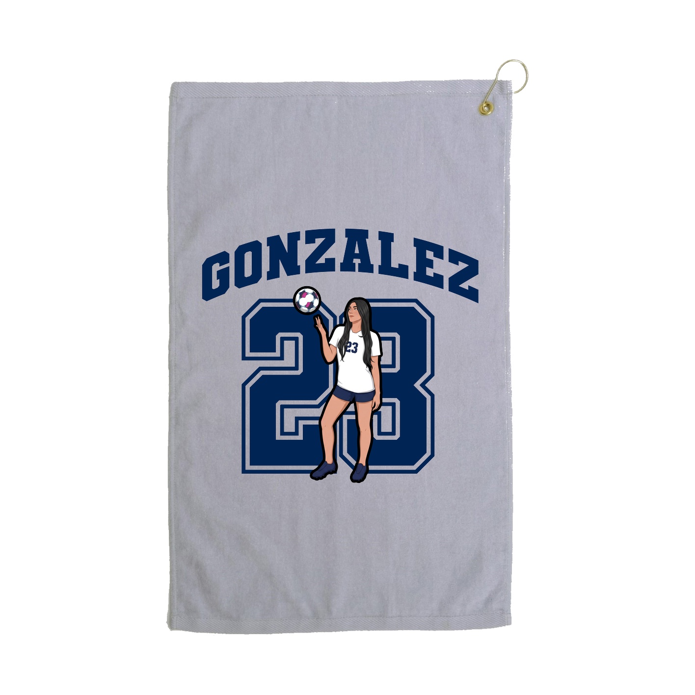 Golf Towel — Number in Grey