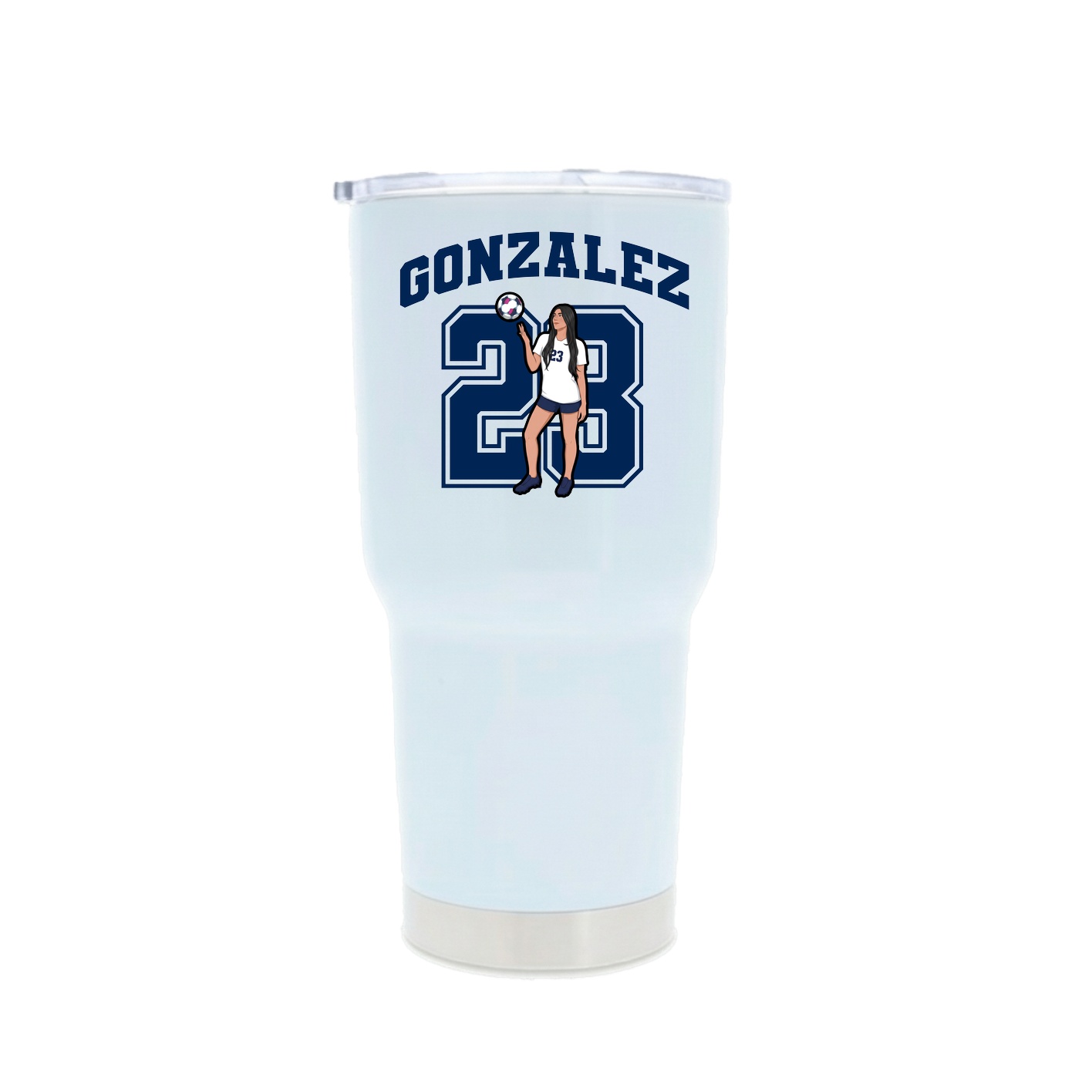 30oz Stainless Steel Tumbler — Number in White