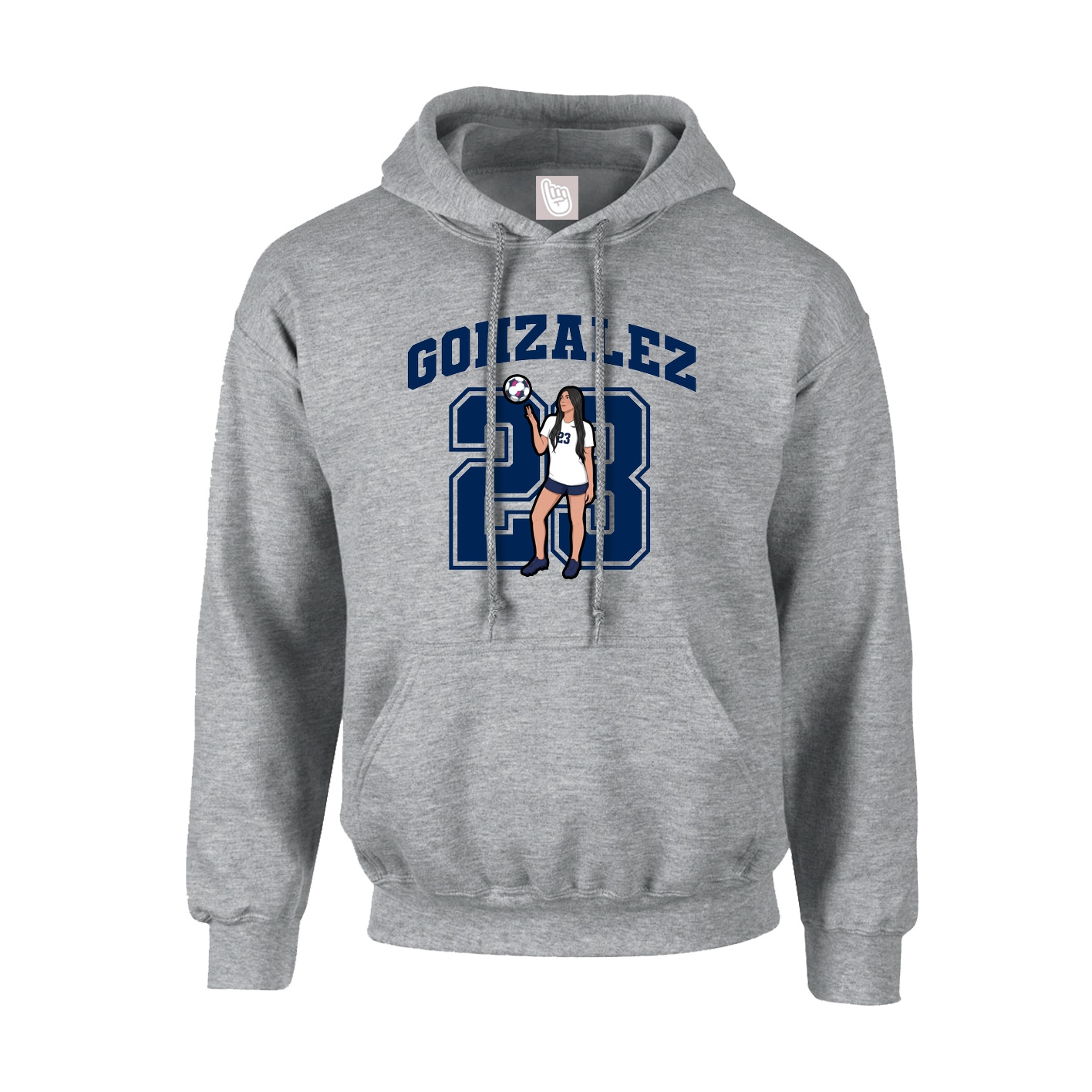 Youth Hoodie — Number in Grey