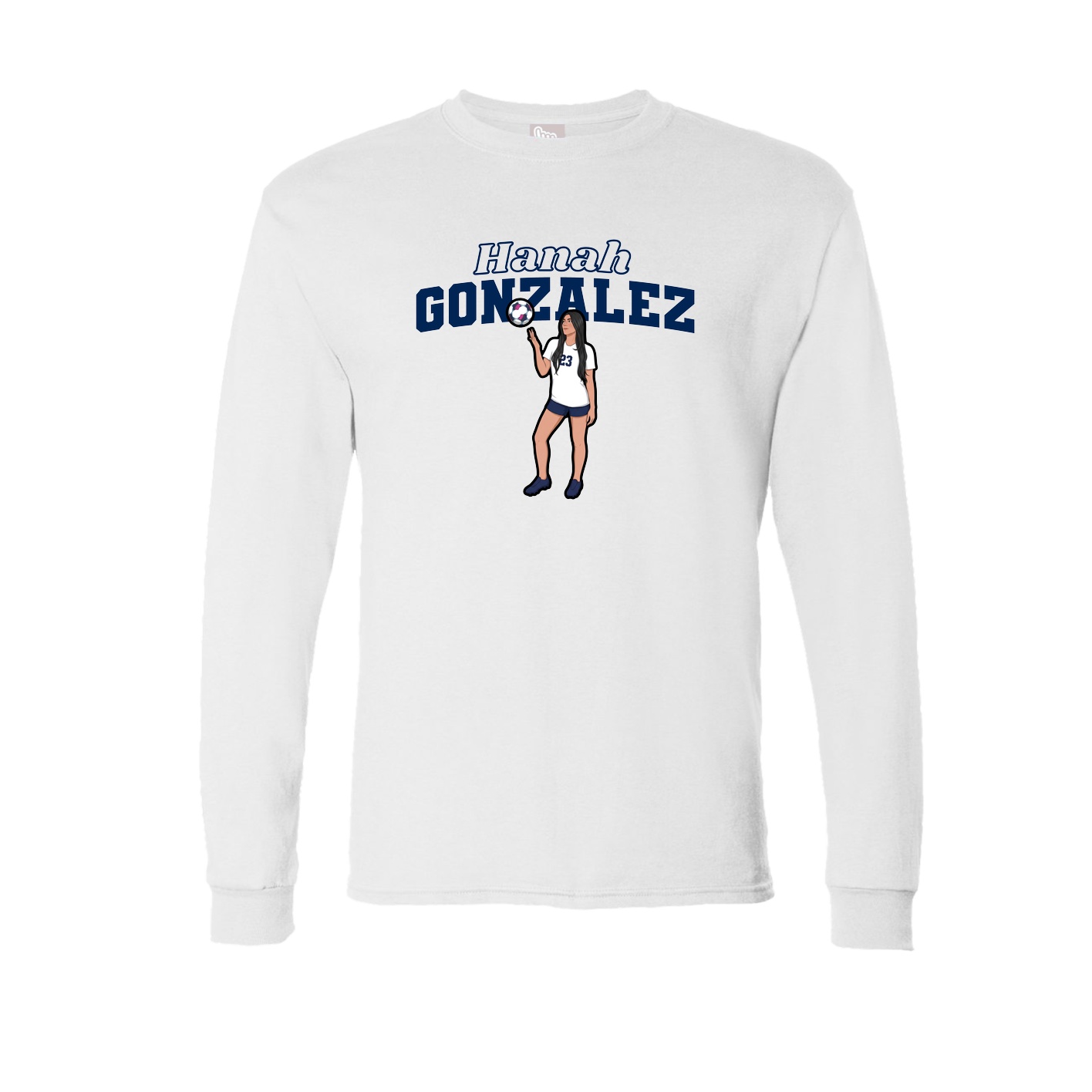 Long Sleeve Tee — Name Arch in White