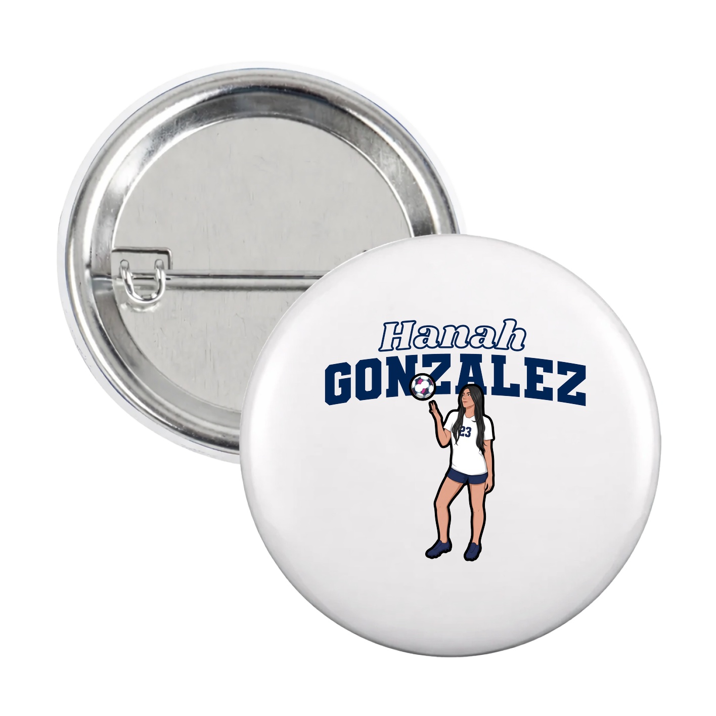 Game Day Button — Name Arch in White