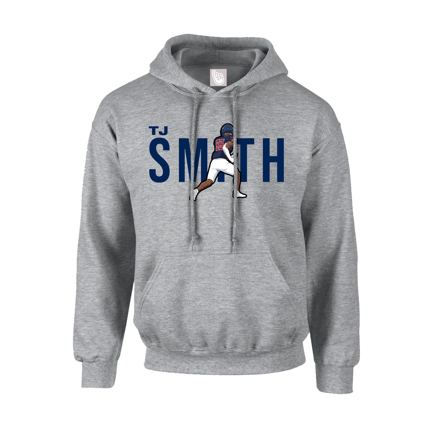 Hoodie — Player Name in Grey
