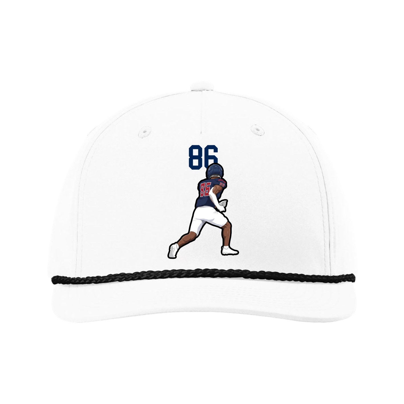 Five-Panel Classic Rope Cap — Number Top in White