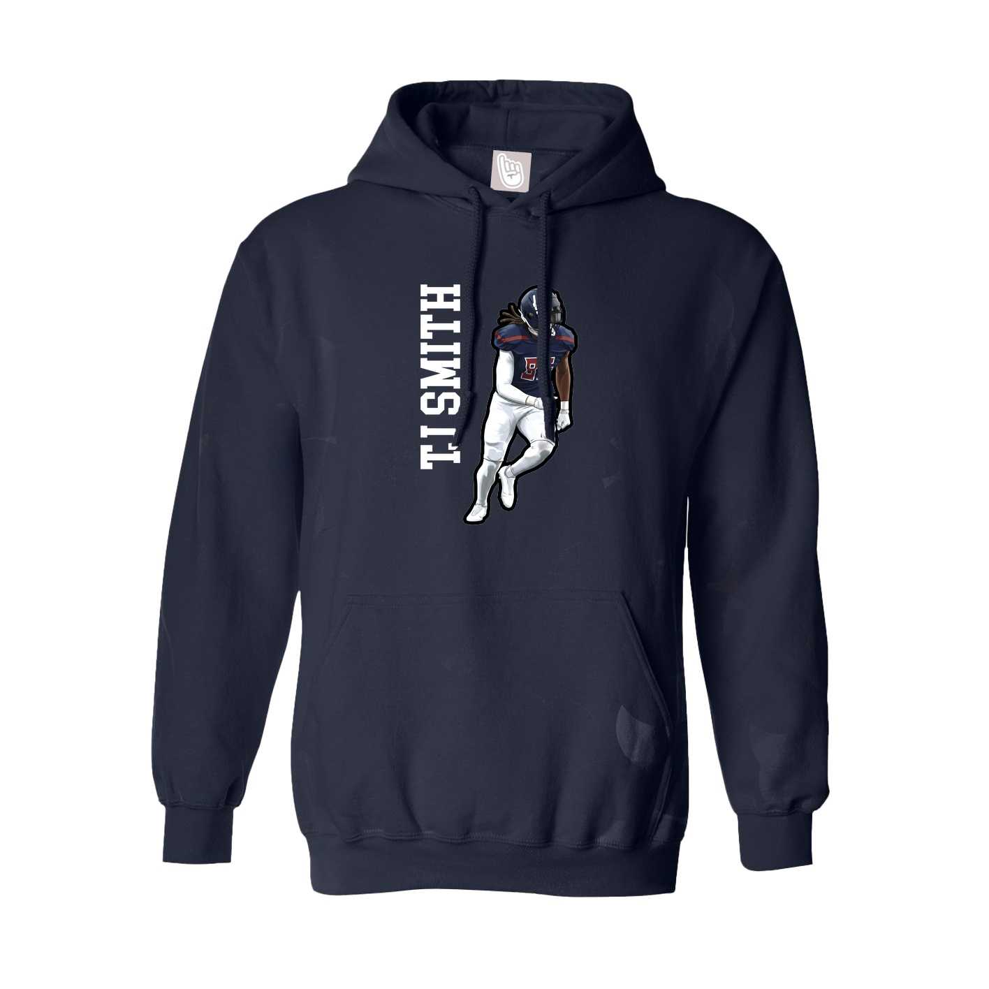 Youth Hoodie — Name Vertical in Navy